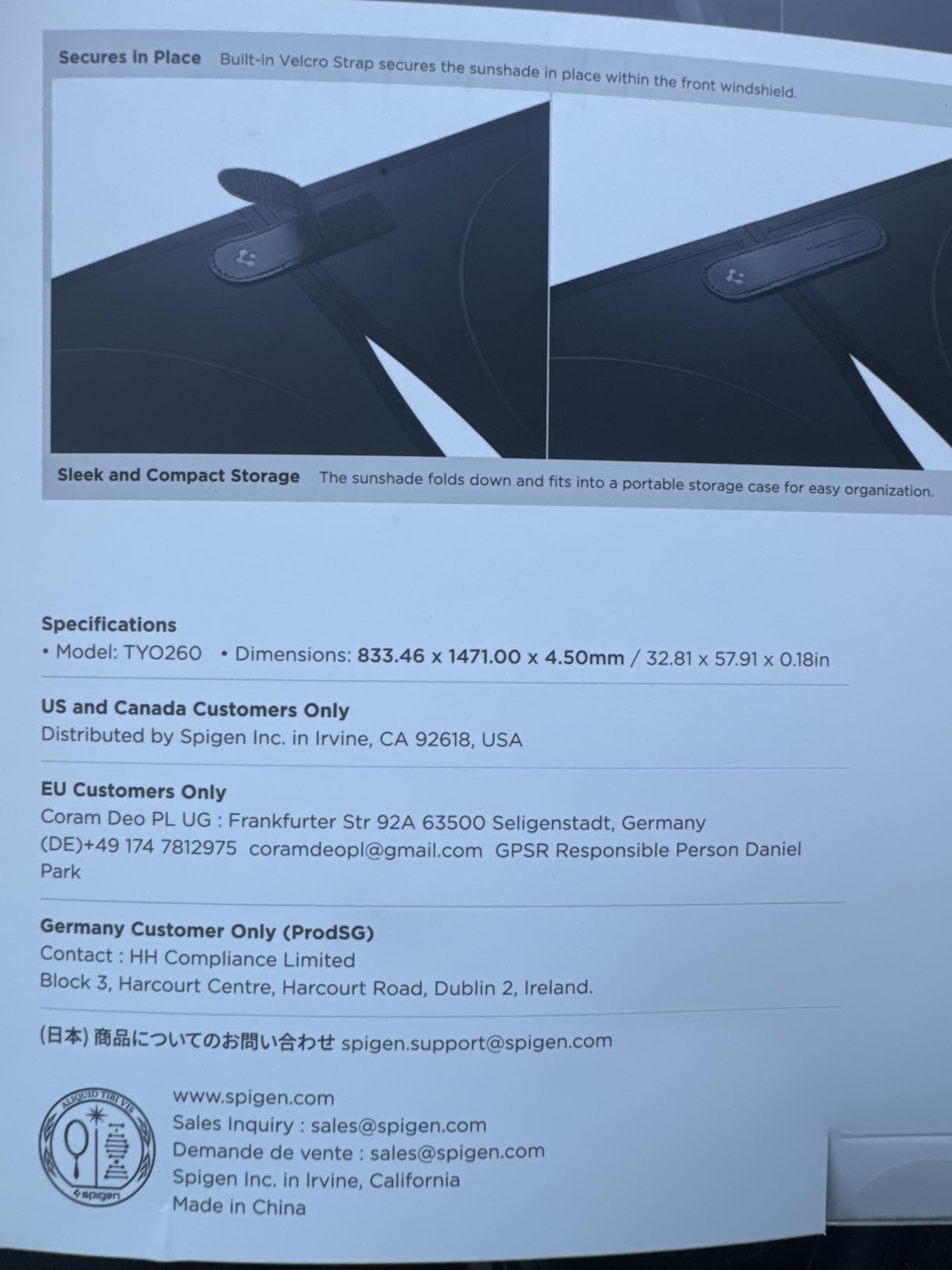 Spigen ZeroGap Windshield Sunshade for Tesla Model Y & 3, Maximum UV & Heat Protection, Dual Layer with Pocket | Car Accessories for Model Y Juniper, Model Y L, Model 3 Highland | Gift for Tesla Owner customer photo 2