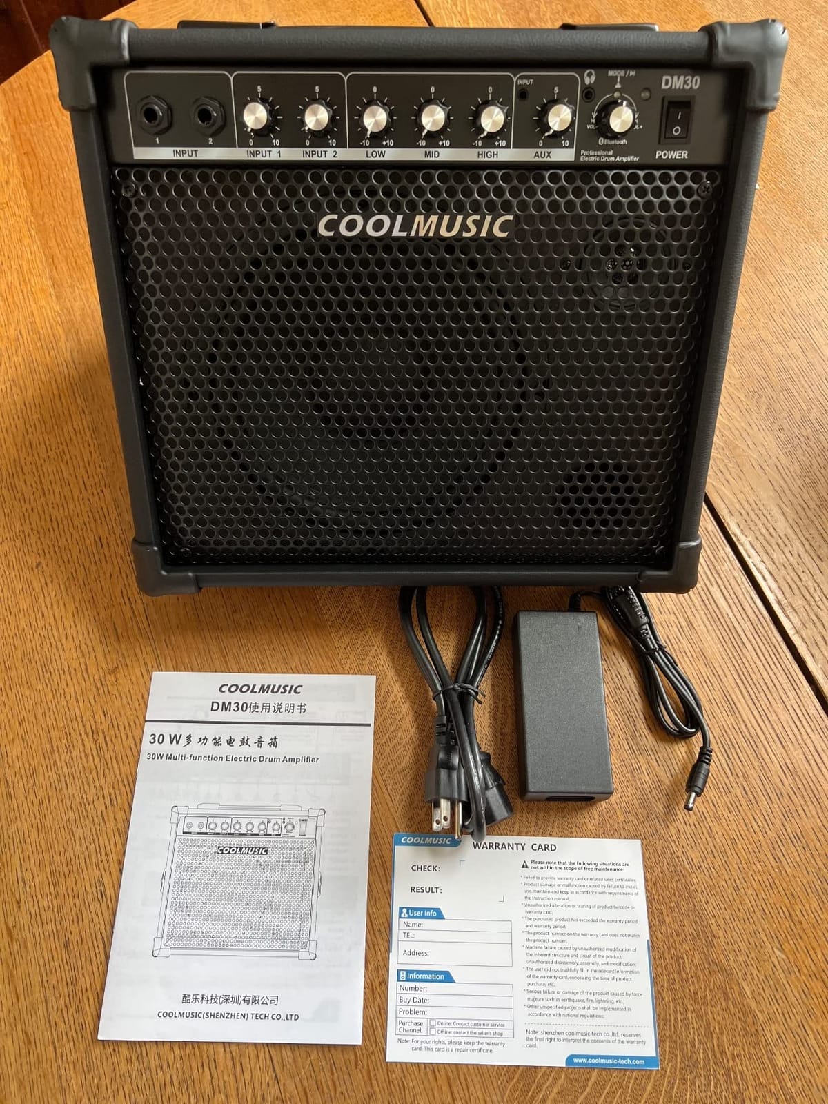 Coolmusic Drum Amplifier 30W, Wireless Electric Drum Speaker Keyboard Amp with 3-Band EQ and DI Out customer photo 1