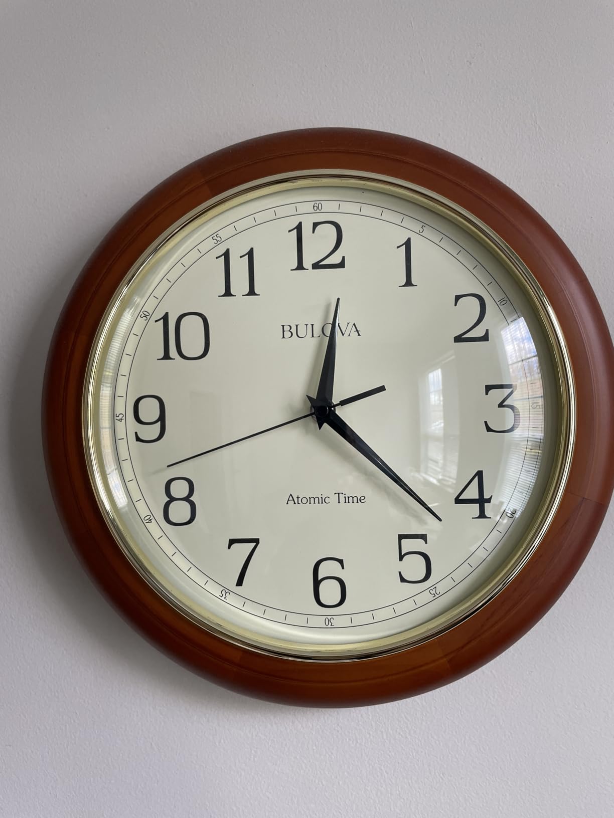 Bulova Atomic Time 2 Analog Wall Clock C5004 | 12.4