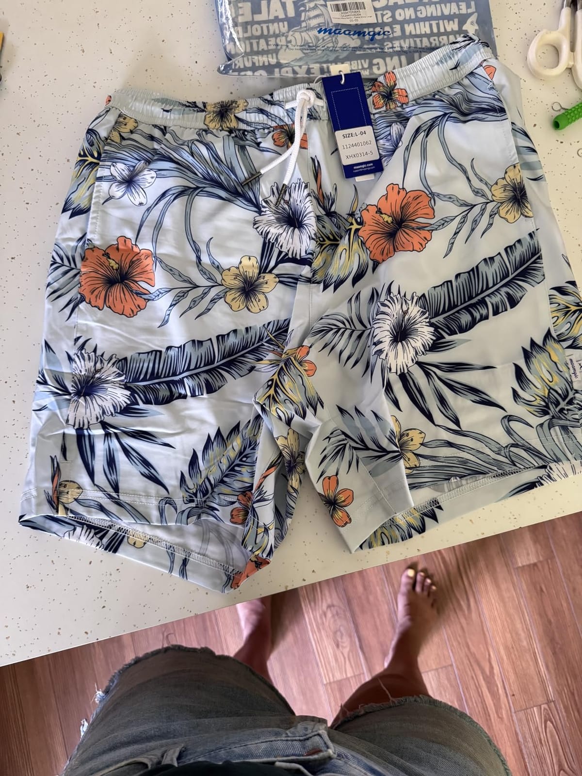 maamgic Mens Swim Trunks with Compression Liner 7 Inch Inseam Mens Bathing Suit Quick Dry Swimming Trunks Swimsuit customer photo 2