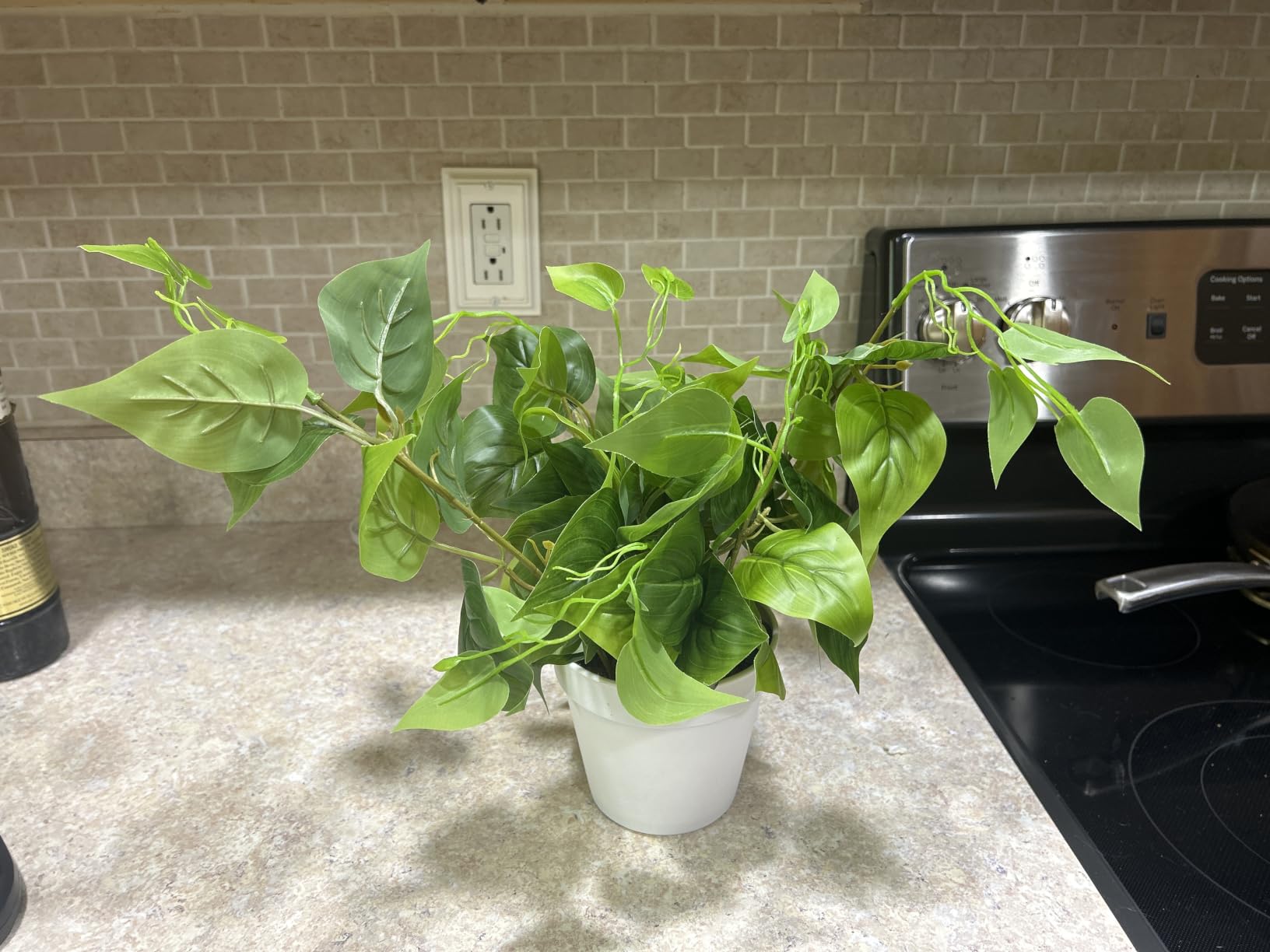 CEWOR Artificial Plants Fake Pothos with Plastic Pot Artificial Potted Plant for Home Office Bedroom Indoor Outdoor Decor 1 Pack customer photo 1