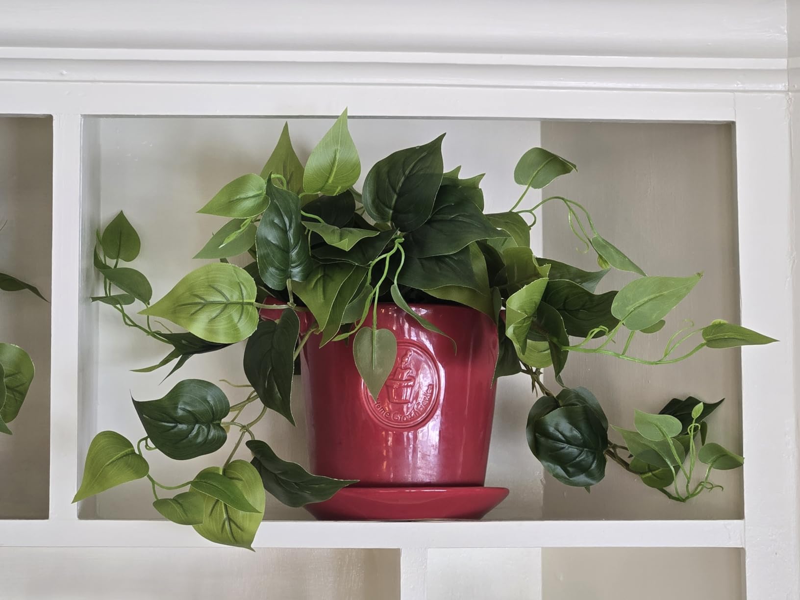 CEWOR Artificial Plants Fake Pothos with Plastic Pot Artificial Potted Plant for Home Office Bedroom Indoor Outdoor Decor 1 Pack customer photo 2