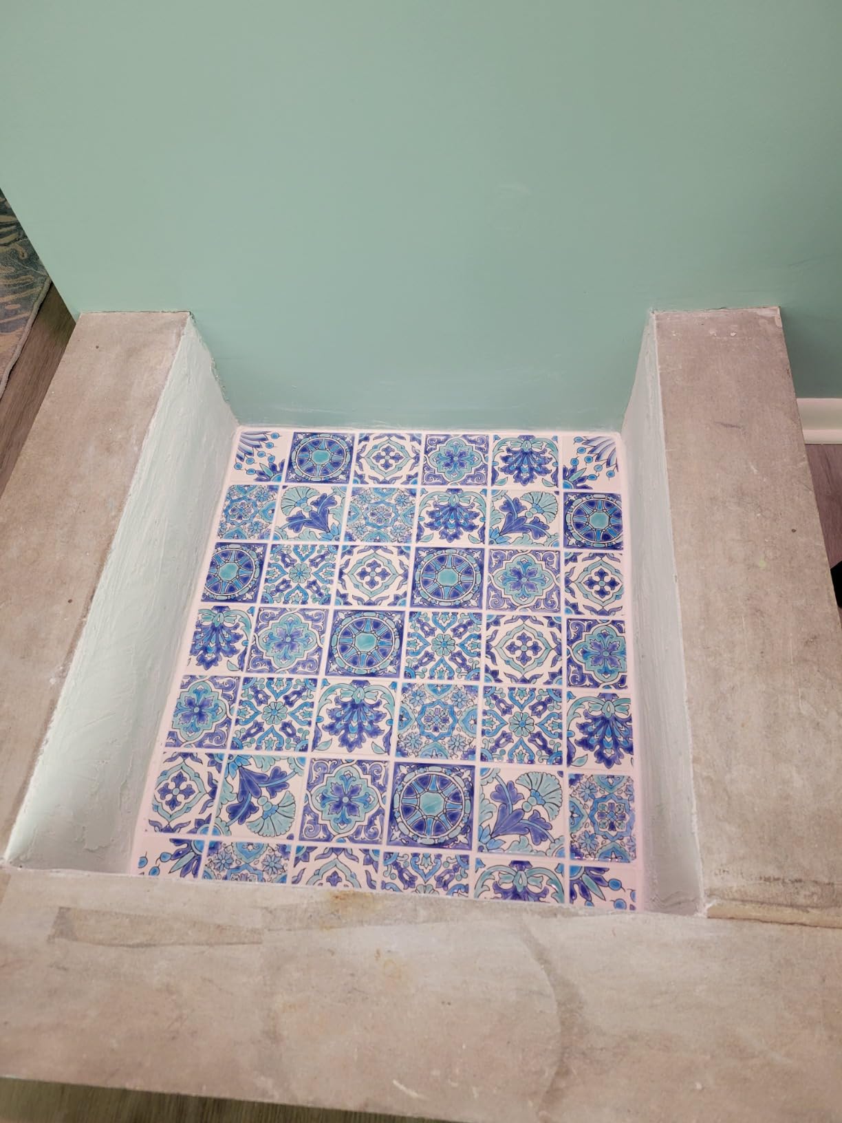 Set of 9 Decorative Ceramic Tiles - Hand Painted Indoor & Outdoor - Spanish Artisan Top Kitchen - Mediterranean Decorative Tilles 3.94x3.94 / One Tile - Durable Colorful - 140 g Each (Mediterranean) customer photo 2