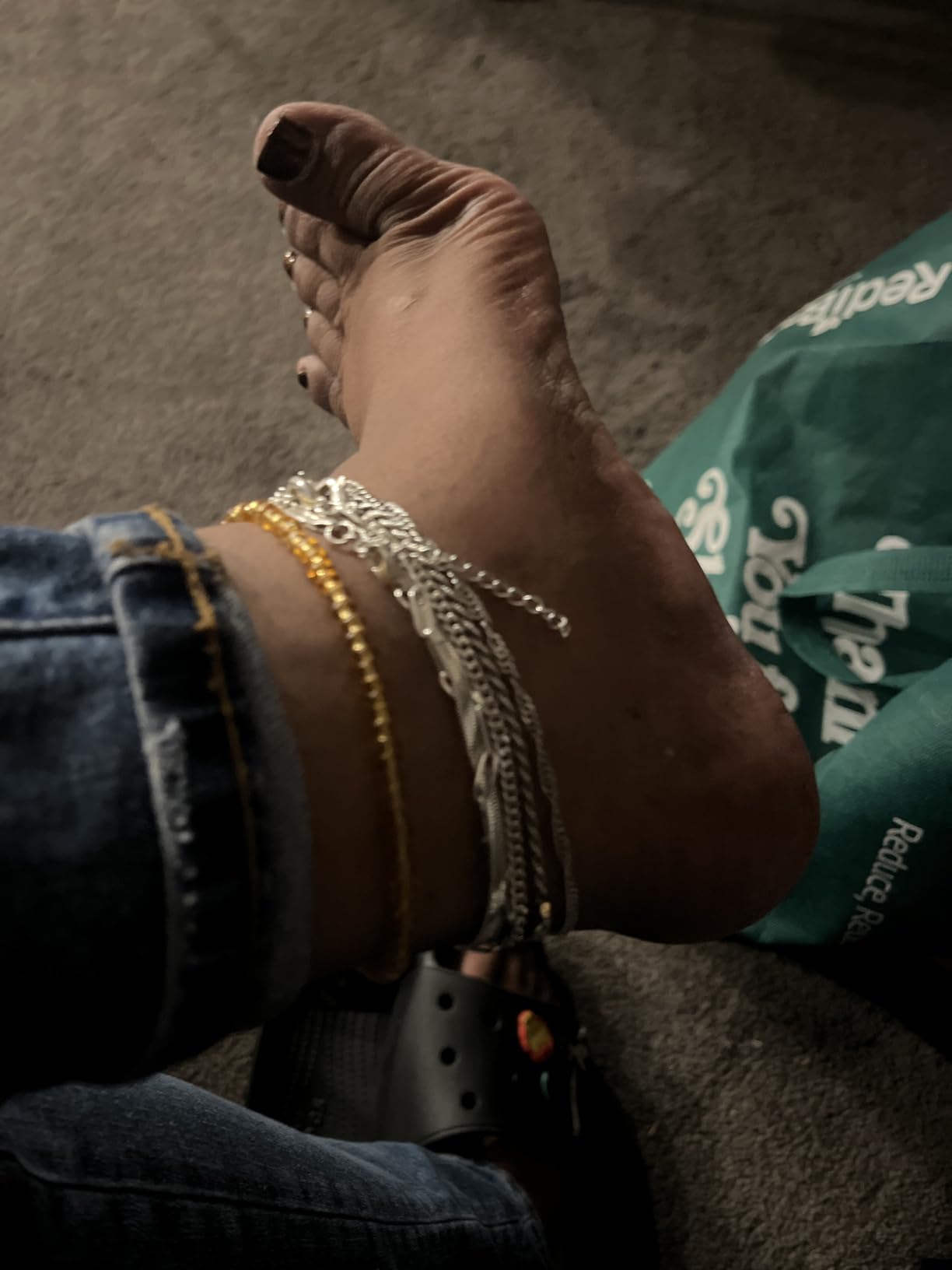 Gold/Silver Plated Anklet Bracelets for Women Waterproof Plus Size Cuban Link Chain Ankle Bracelet for Large Ankle 9-12inch customer photo 2