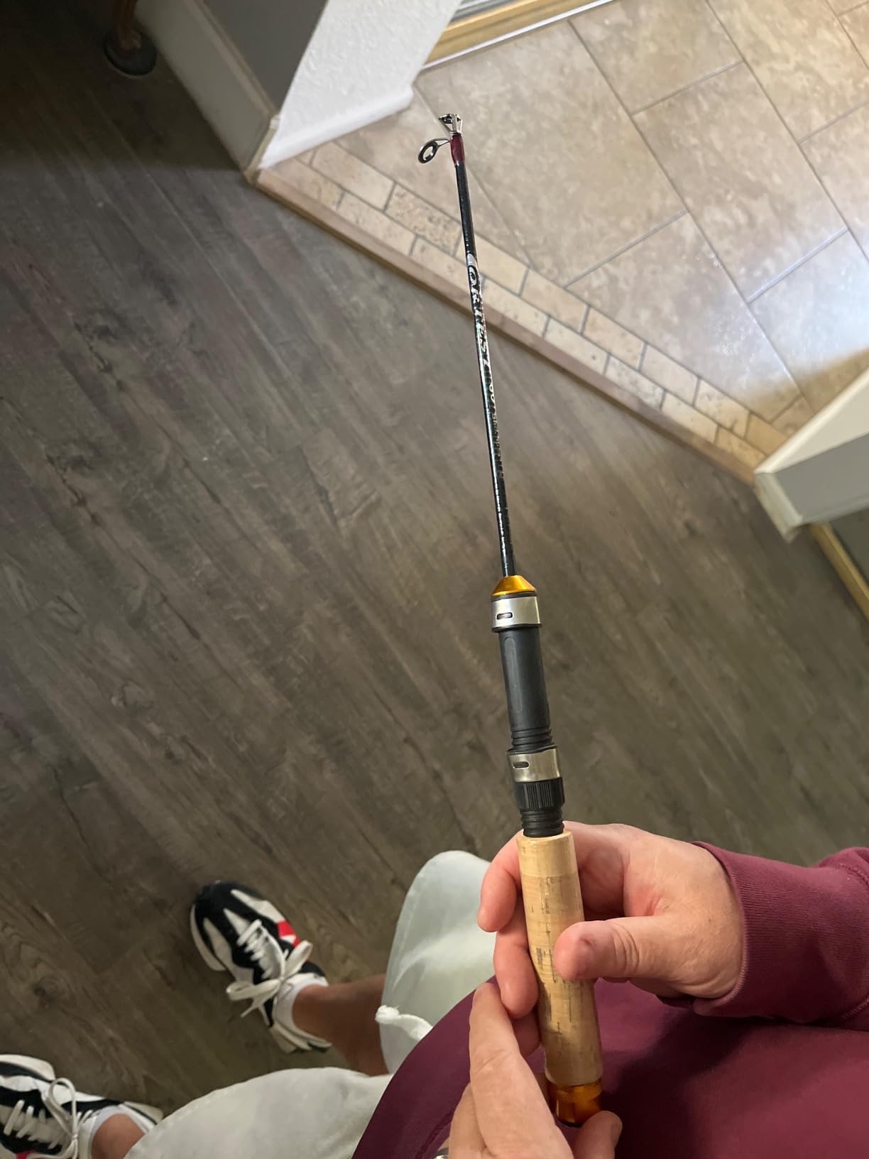 TOYANDONA Pocket Telescopic Fishing Rod, 25.6 Inch Carbon Mini Ultra-Light Ice Fishing Rod Cork Handle, Travel Fishing Pole for Saltwater Freshwater Fishing Gifts for Man customer photo 1