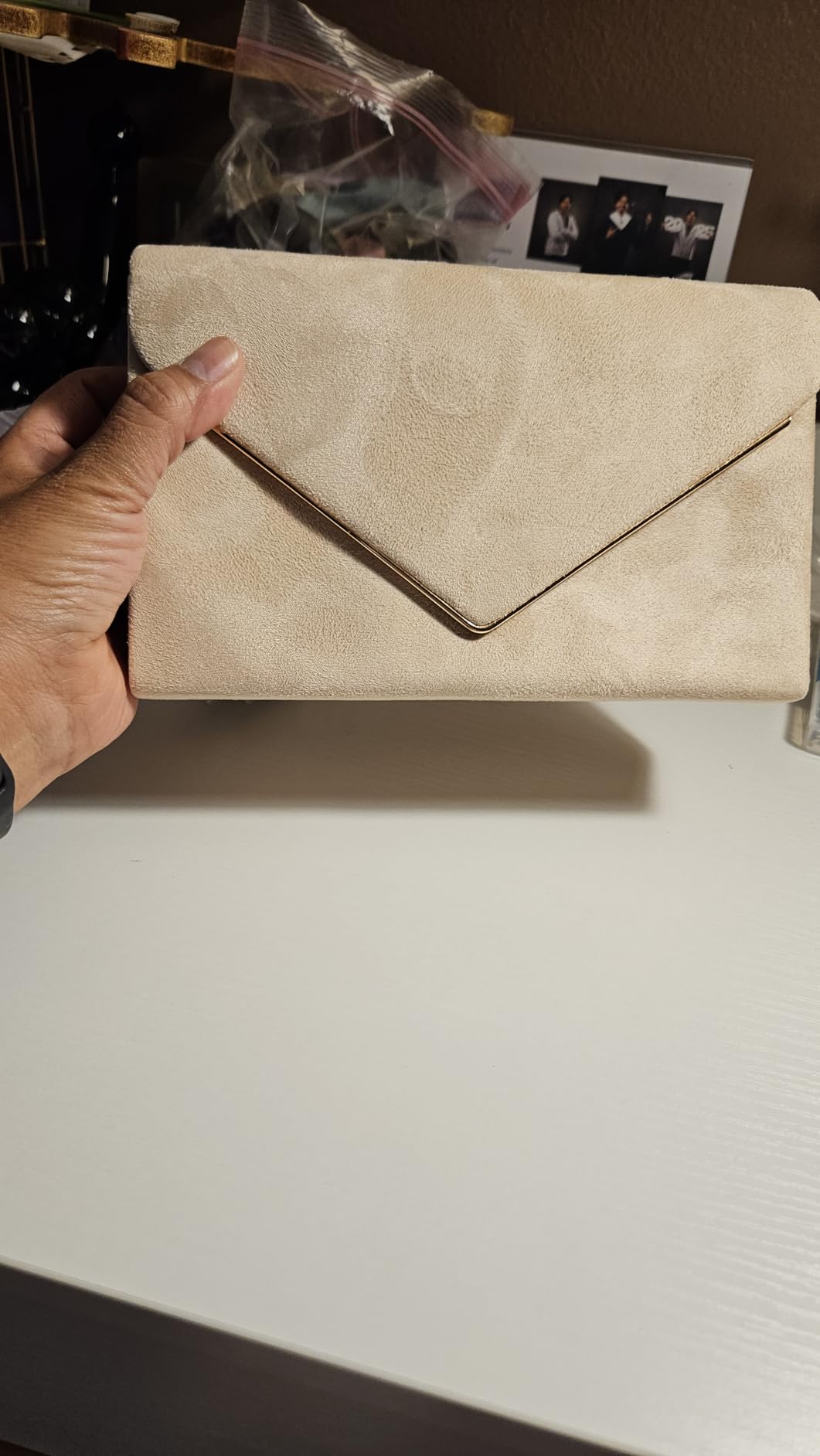BBjinronjy Clutch Purse for Women Evening Bags Handbags for Wedding Party Cocktail Prom Faux Suede Crossbody Shoulder Bag customer photo 2