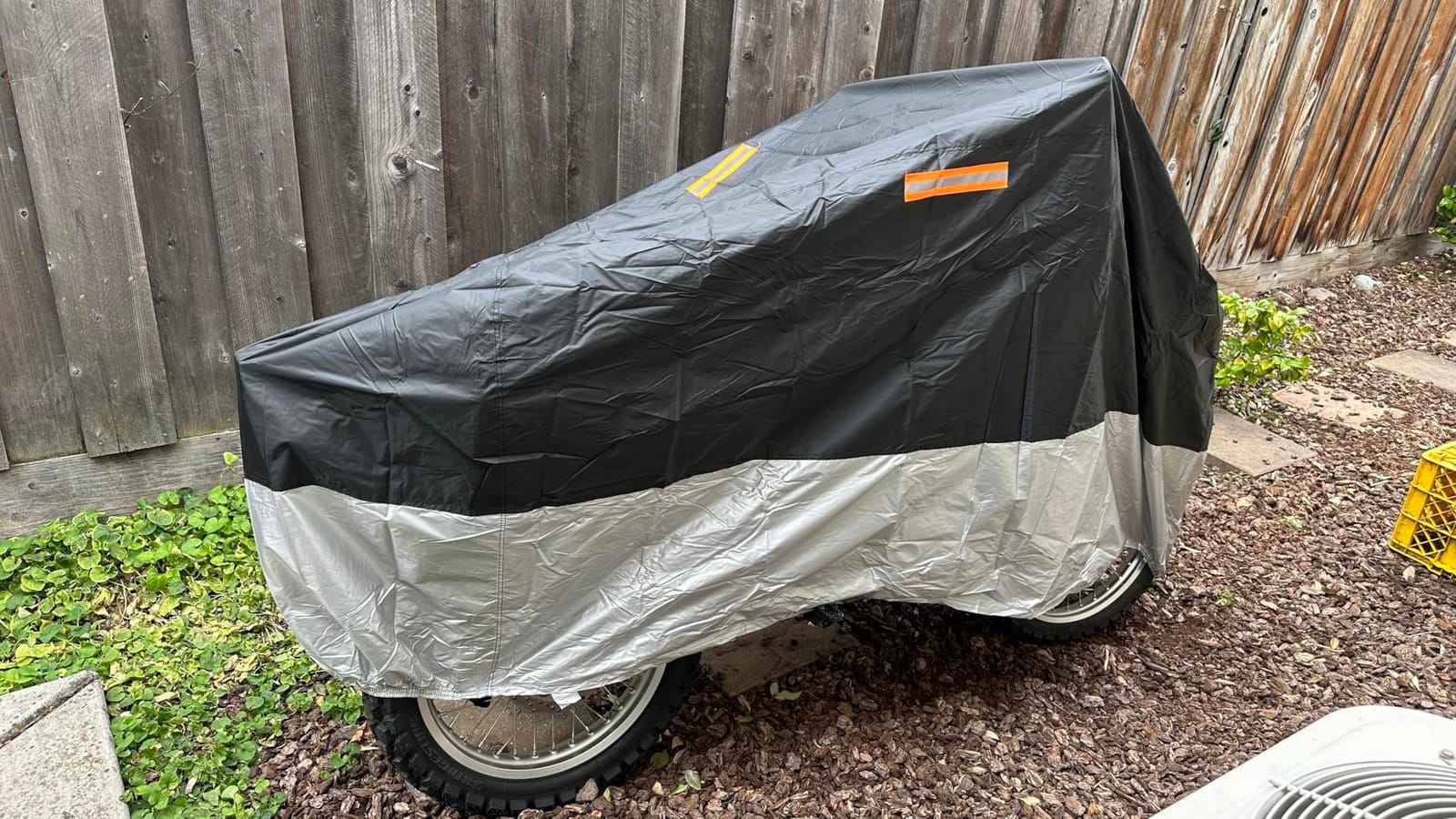 Favoto Motorcycle Cover Waterproof Outdoor All Weather Protection | Rain UV＆Windproof Motorcycle Tarp with Lock-Holes ＆ Storage Bag Moped Cover with Night Reflective Strips Fits up to 96.5