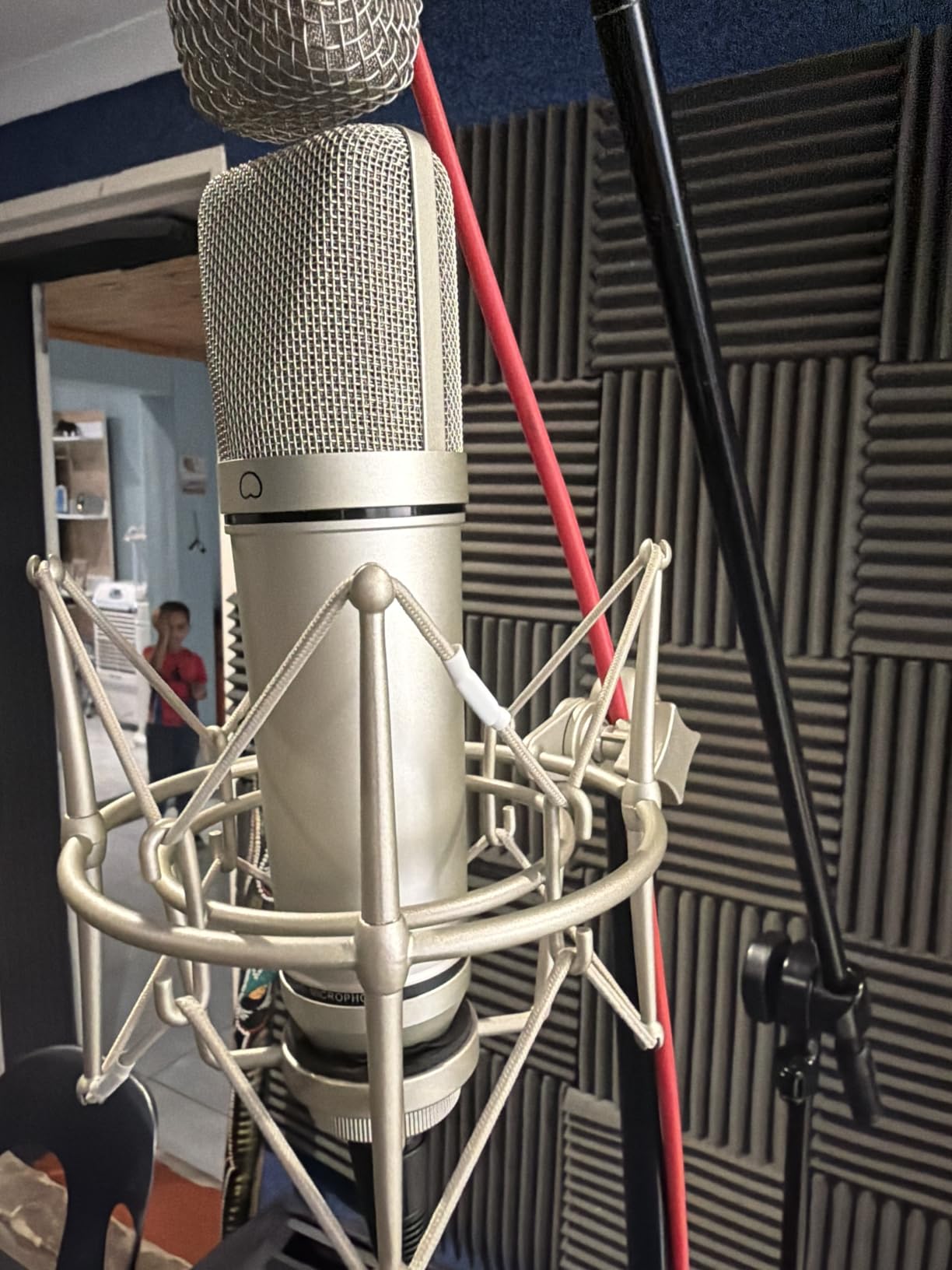Melon Audio MA-87 Studio Condenser Microphone, 26mm Gold Large Diaphragm Capsule, Including Foam Filter, Metal Shock Mount, XLR Cable and Mic Bag - for Singing, Vocal Recording and Podcasting customer photo 1