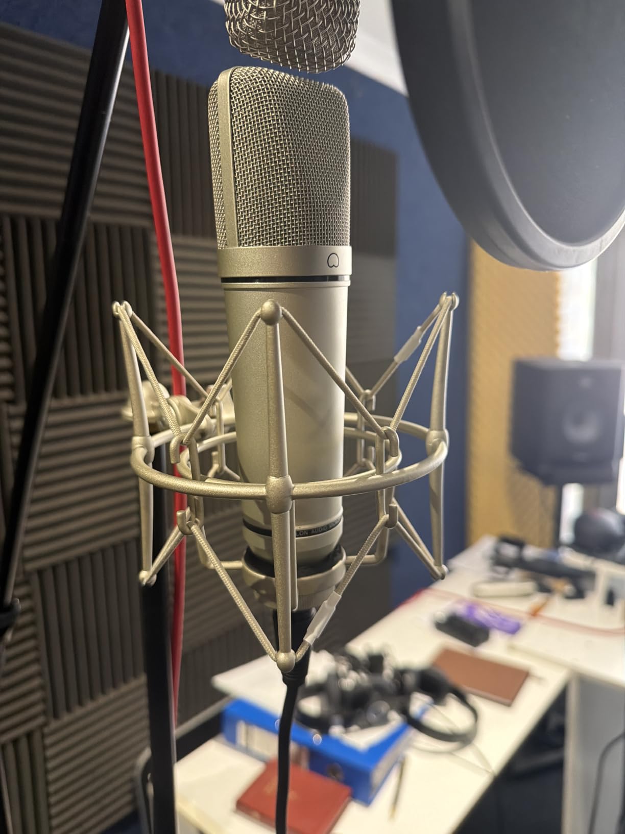 Melon Audio MA-87 Studio Condenser Microphone, 26mm Gold Large Diaphragm Capsule, Including Foam Filter, Metal Shock Mount, XLR Cable and Mic Bag - for Singing, Vocal Recording and Podcasting customer photo 2