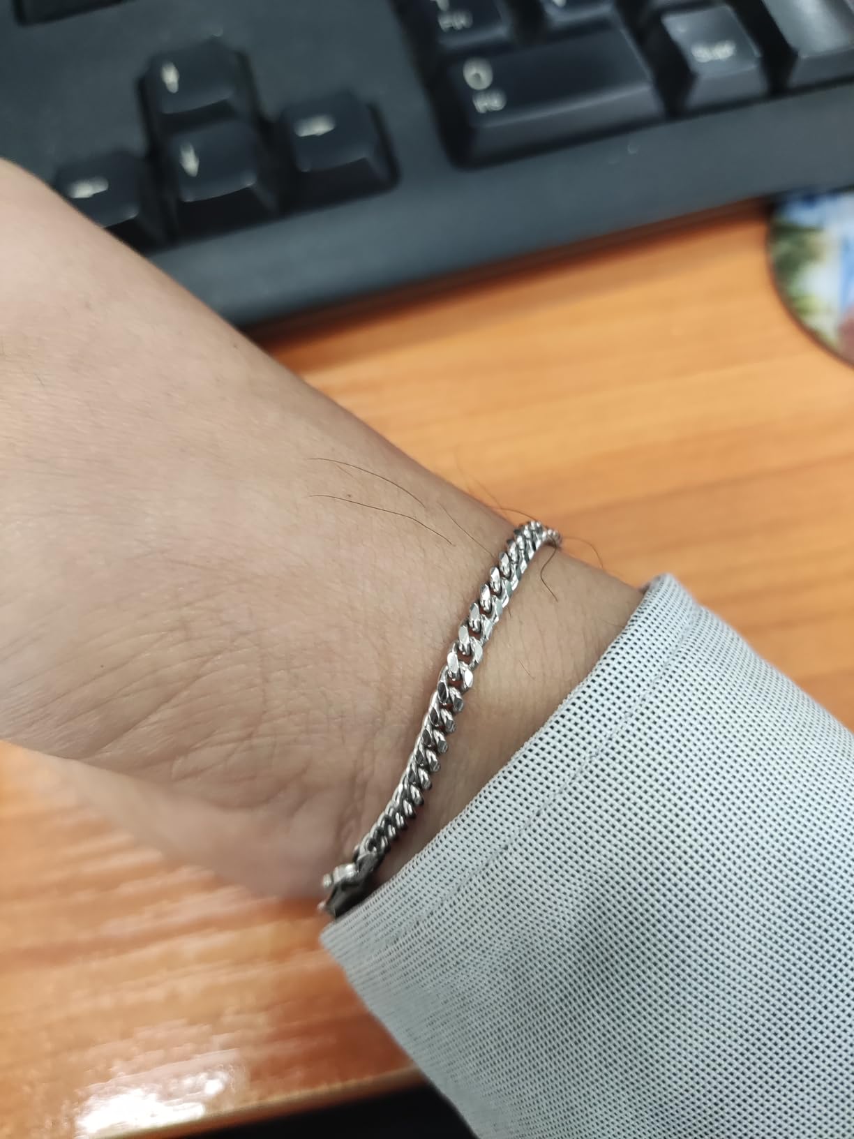 Italian Thick 925 Sterling Silver Cuban Link Chain Bracelet Men customer photo 2
