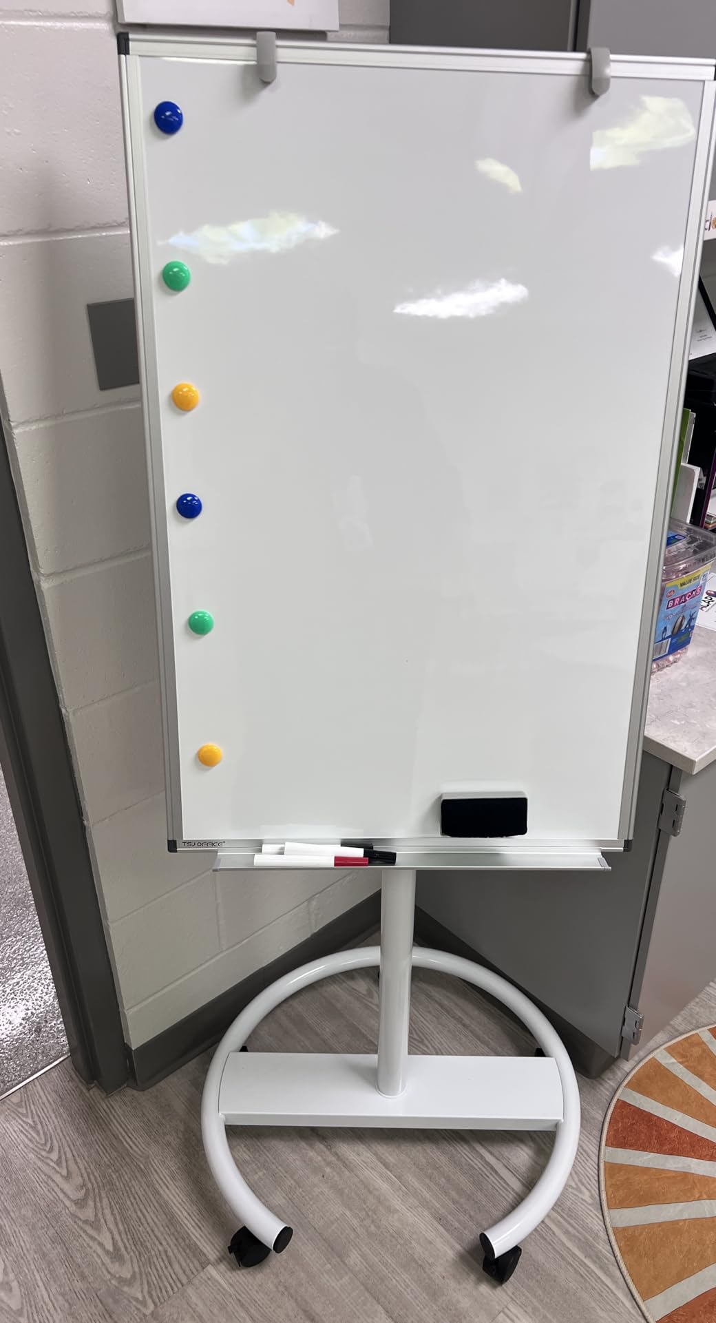 Mobile Whiteboard Standing - 36 X 24 Inches Magnetic Rolling White Board, Height Adjustable Dry Erase Board on Wheels with Flip Chart Hooks, Black customer photo 1