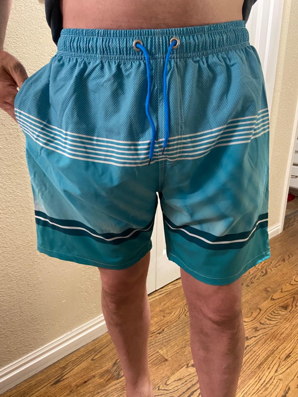 SILKWORLD Mens Swim Trunks Quick Dry Compression Liner 2 in 1 Swimsuit customer photo 2