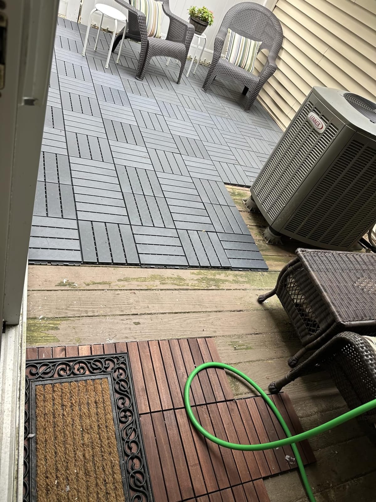 60 sq. ft Plastic Interlocking Deck Tiles, 60 Pack Patio Deck Tiles, 12