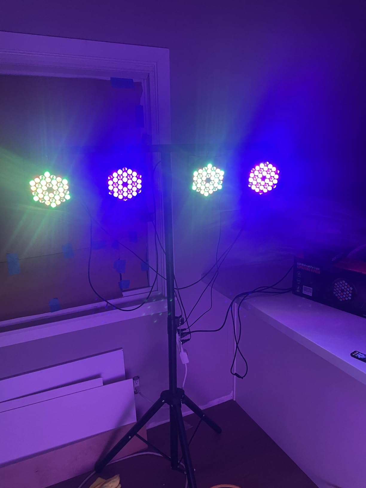 Stage Lights Dj Lights for Parties Led Stage Light Sound Activated Portable Party Light Par Light 36 Led RGB Remote Control Uplights for Disco Indoor Events Bar Birthday Wedding Outdoor customer photo 2