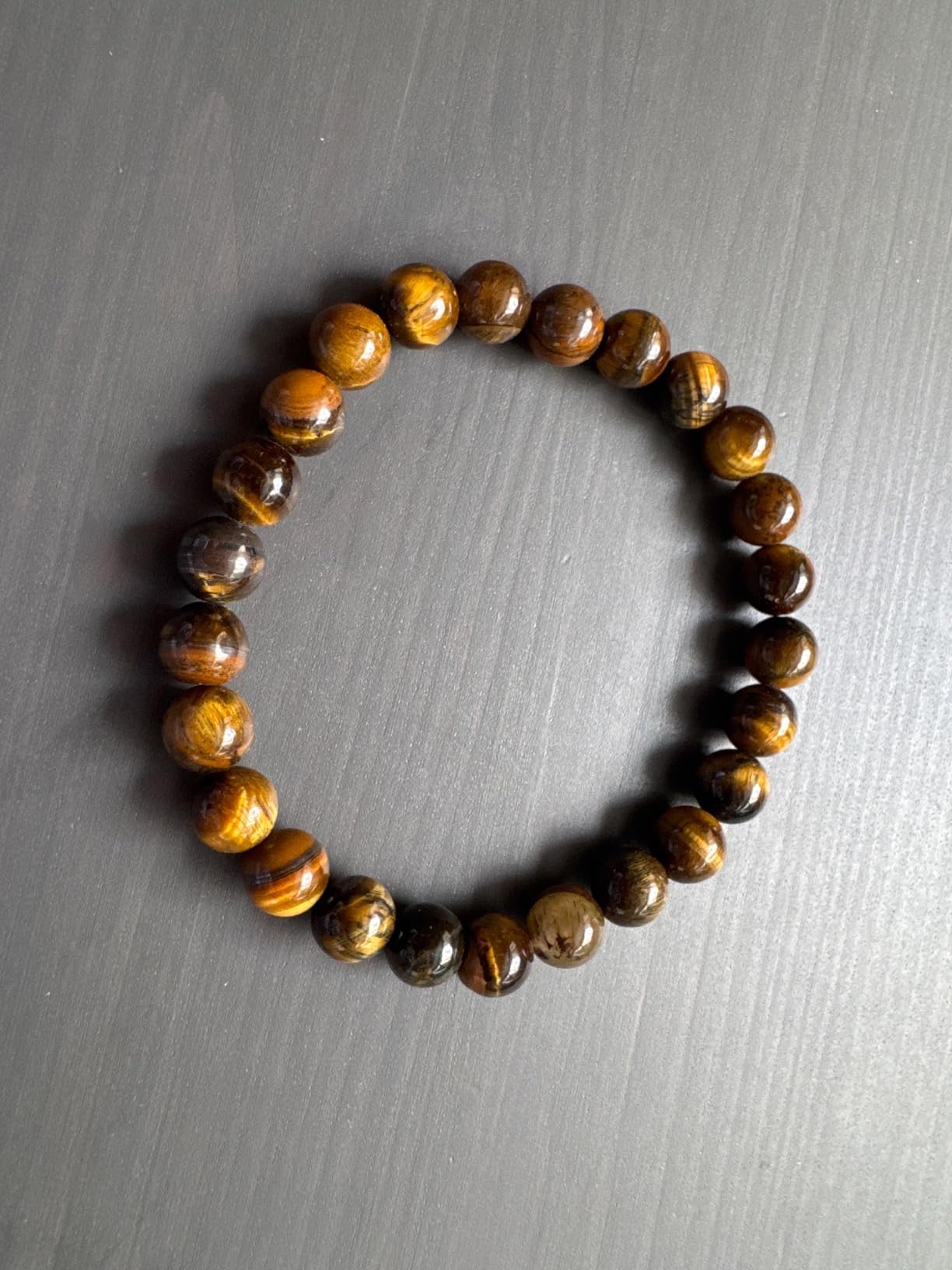 RANKEEF Tiger Eye Bracelet For Men 8MM Natural Stone Beads Bracelet Set Stretch Lava Rock Bracelets Adjustable Black Crystal Beaded Bracelet for Men Women Gifts customer photo 1