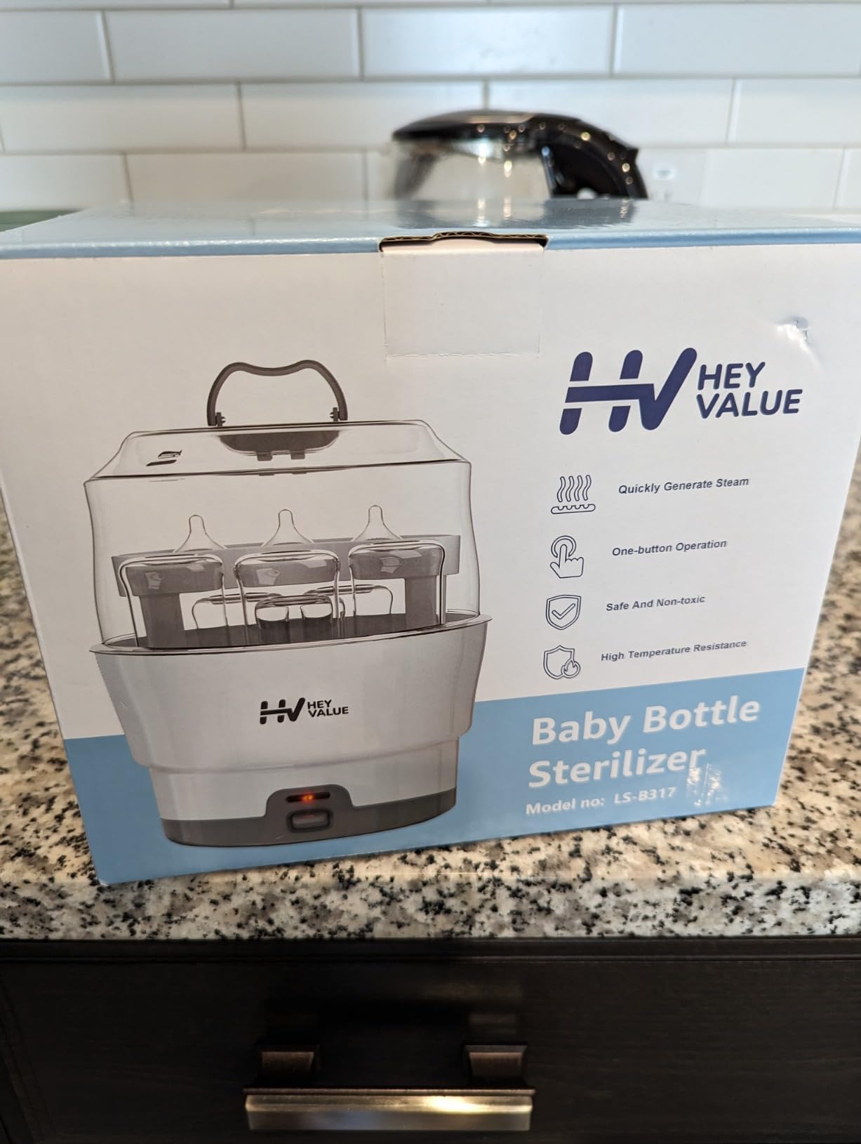 HEYVALUE Smart-Steam Bottle Sterilizer for Baby Bottles & Breast Pump Parts | One-Touch Easy Operation, Compact Countertop Design, Fast & Full Steam Sterilization, Simple Everyday Baby Feeding Essential customer photo 2