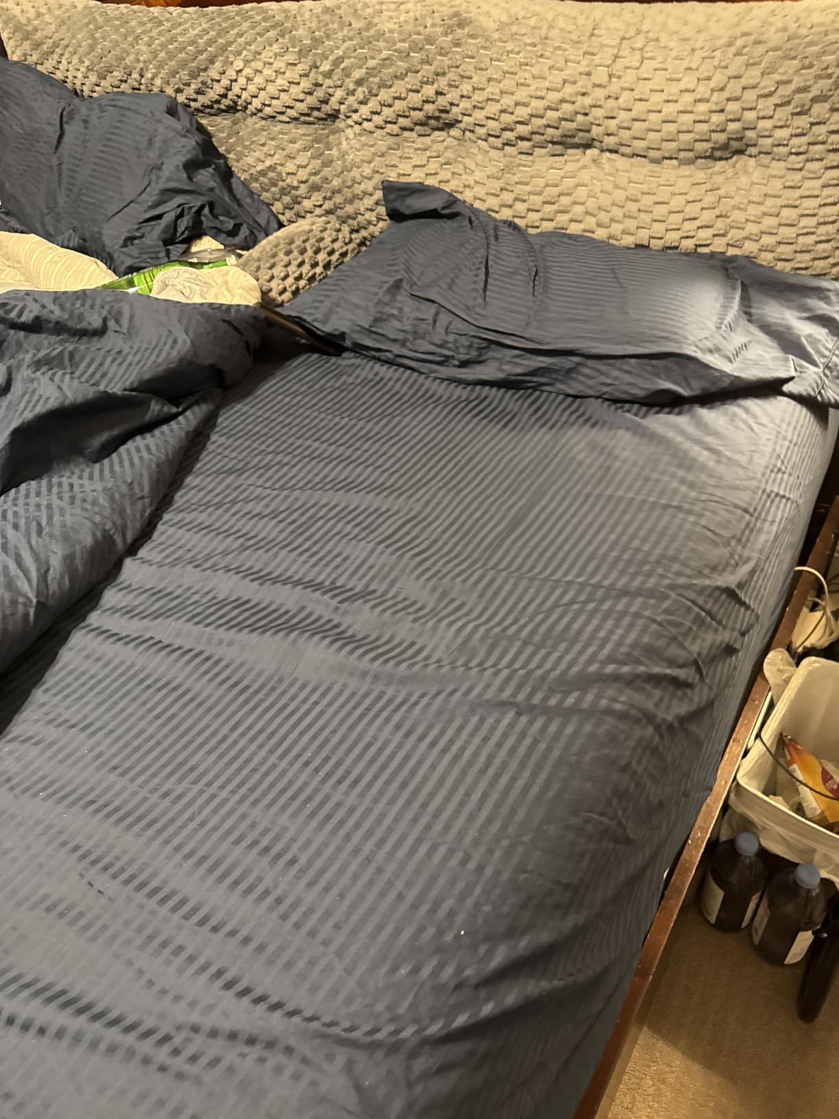 Feather & Stitch 100% Cotton Sateen 500 TC Queen Size Bed Sheet Set | 18