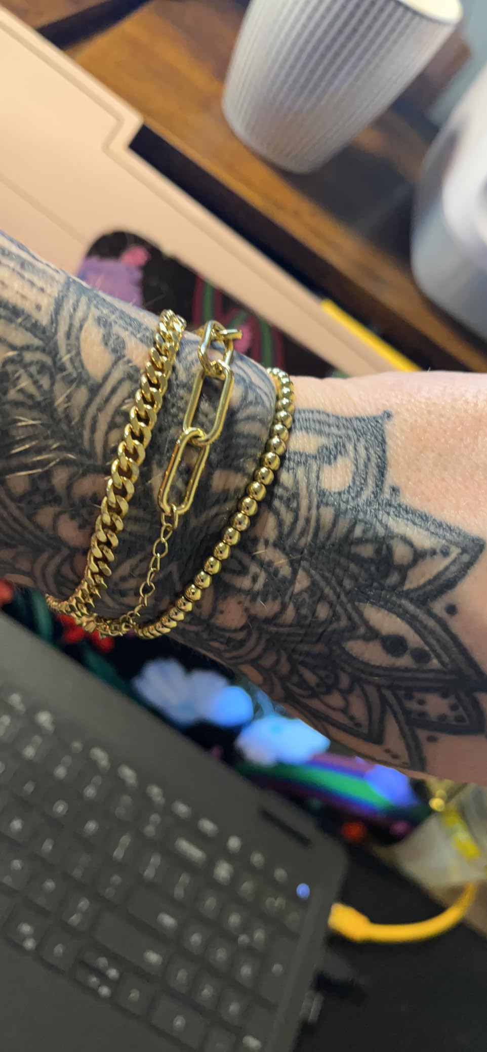 AOZEL Gold Stackable Bracelets Set for Women Non Tarnish customer photo 2
