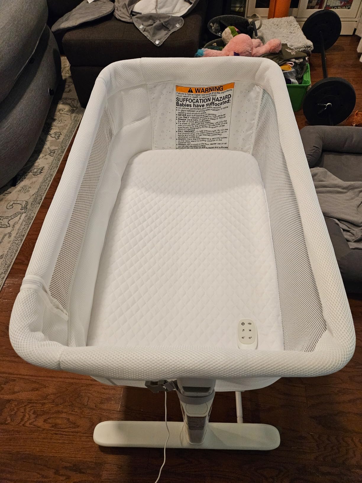 VaVaSoo Rocking Bassinet for Baby, Automatic Electric Bedside Bassinet, 5 Heights Adjustable Baby Bedside Sleeper for Infant 0-6 Months, Auto Rocking Crib on Wheels, Dark Grey customer photo 2