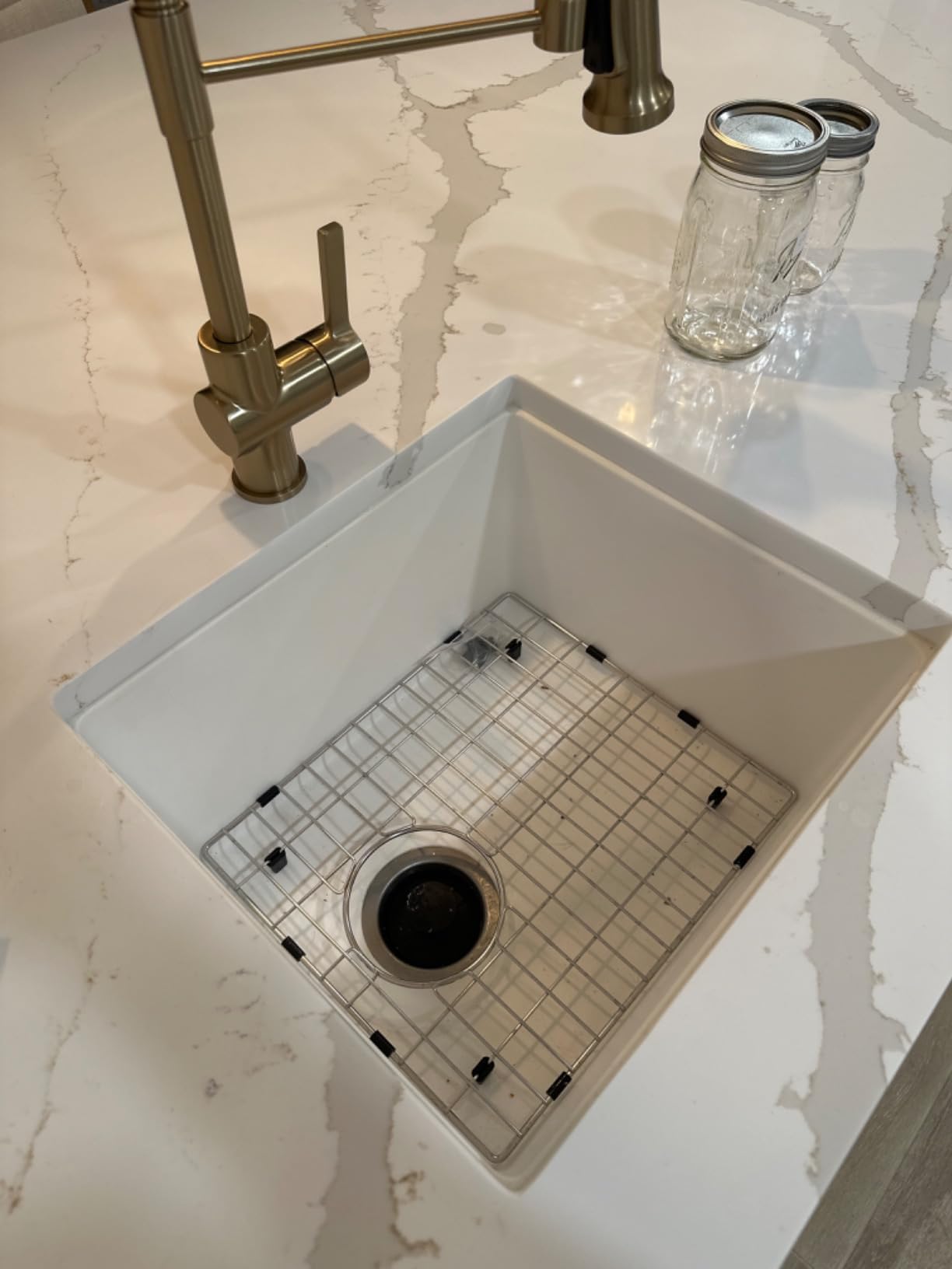 Black Kitchen Sink, 30 Inch Granite Composite Undermount Single Bowl Sink customer photo 1