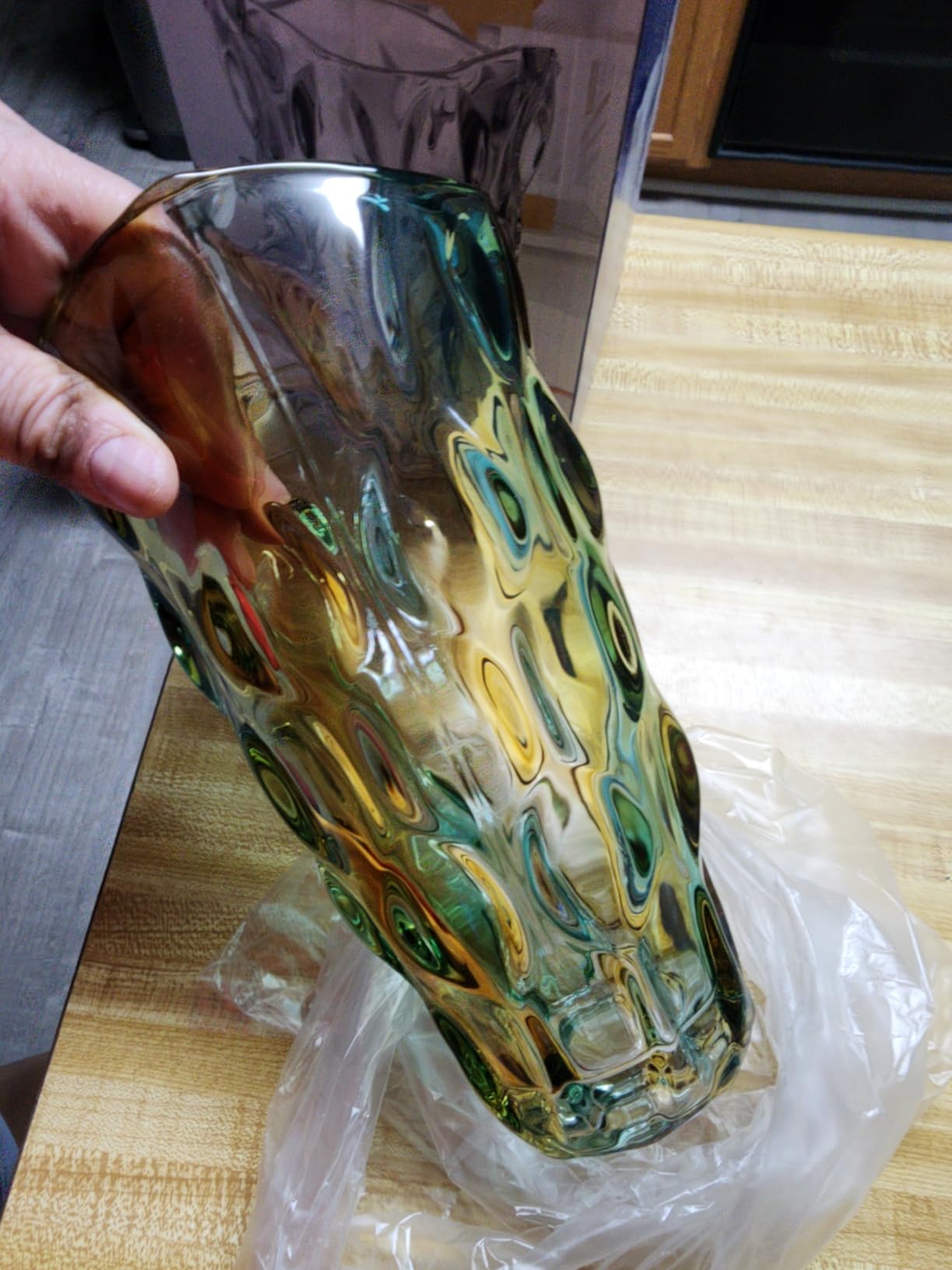 CEMABT Glass Vases for Flowers, Thickened 3.4 lb Morden vases for Tables Centerpieces, vase for Home Decor, Crystal, Colorful and Clear Rose Large Vases Christmas Day Gifts(Heavy Duty) customer photo 2