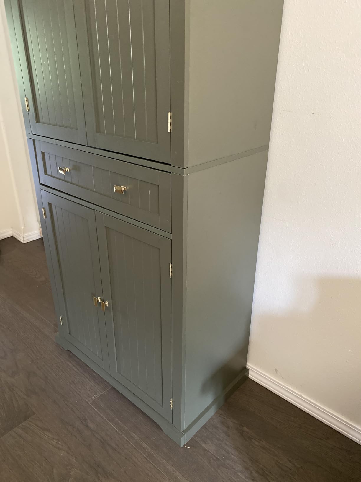 VASAGLE Pantry Cabinet, Freestanding Tall Cupboard with a Drawer | 15.7 x 30 x 71.7 Inches, 2 Cabinets, 4 Adjustable Shelves, White, HELAN Collection UBBC561P31V2 customer photo 1