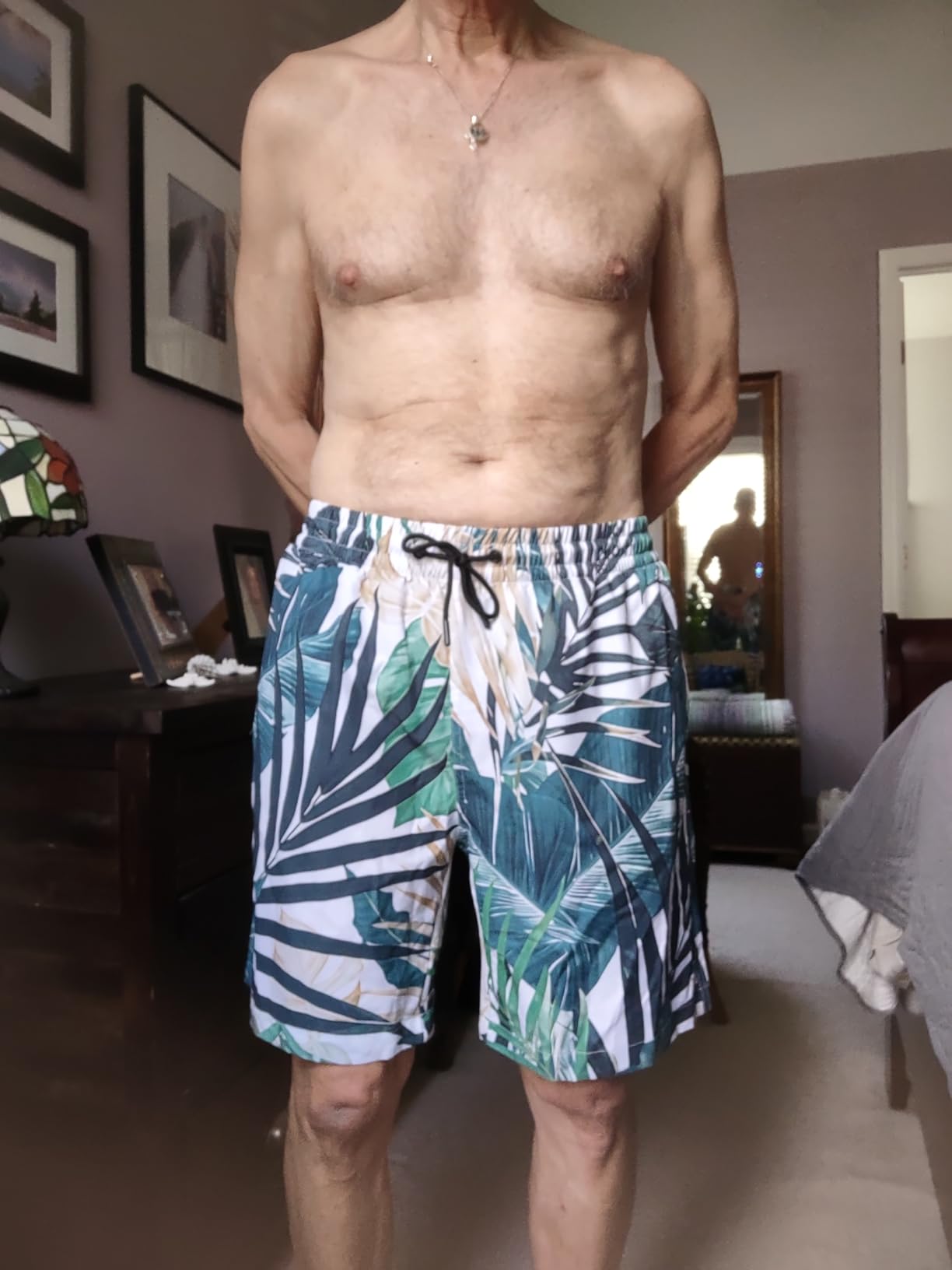 Lzzidou Men's Swim Trunks Mesh Lining Board Shorts Hawaiian Bathing Suit customer photo 1