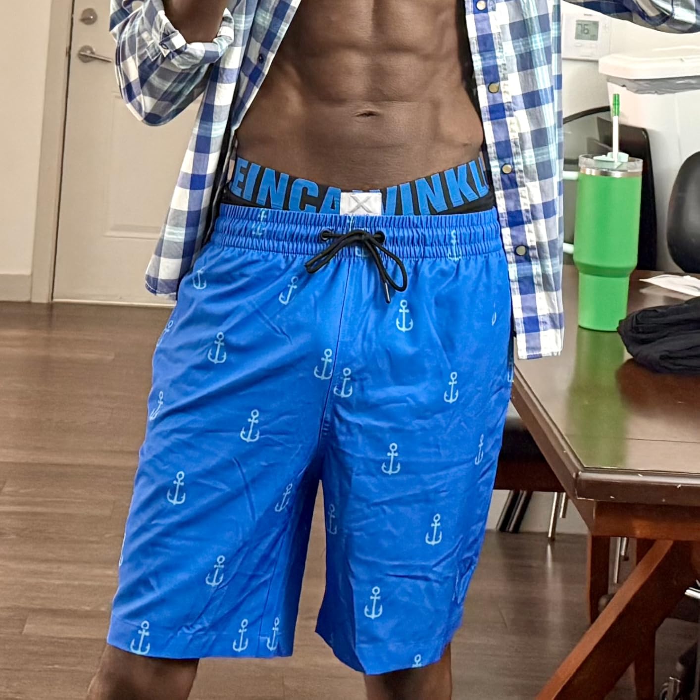 Lzzidou Men's Swim Trunks Mesh Lining Board Shorts Hawaiian Bathing Suit customer photo 1