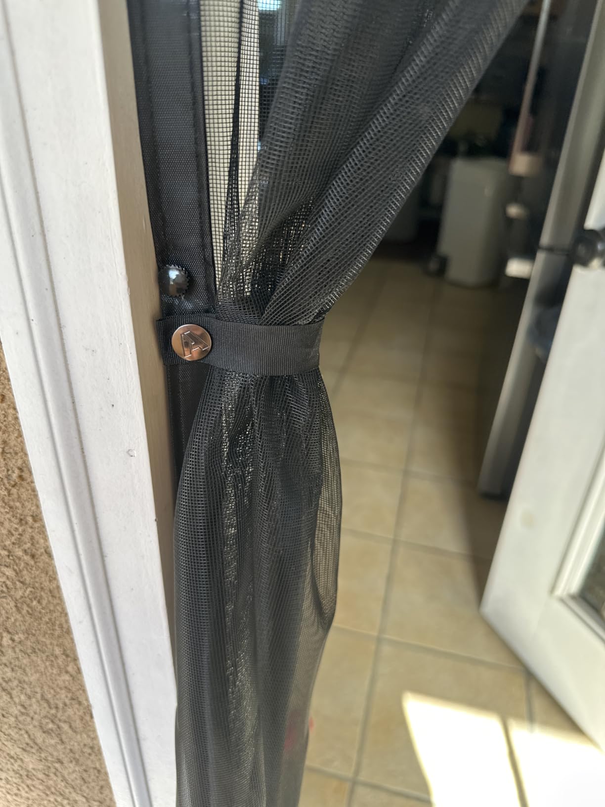 AUGO Garage Door Screen Magnetic Closure - Garage Screen Doors for 1 Car Garage Pull Down - Magnetic Screen Door Mesh - Heavy Duty Weighted Bottom - Pet & Kid Friendly - Keep Open Feature - 9' x 7' customer photo 1