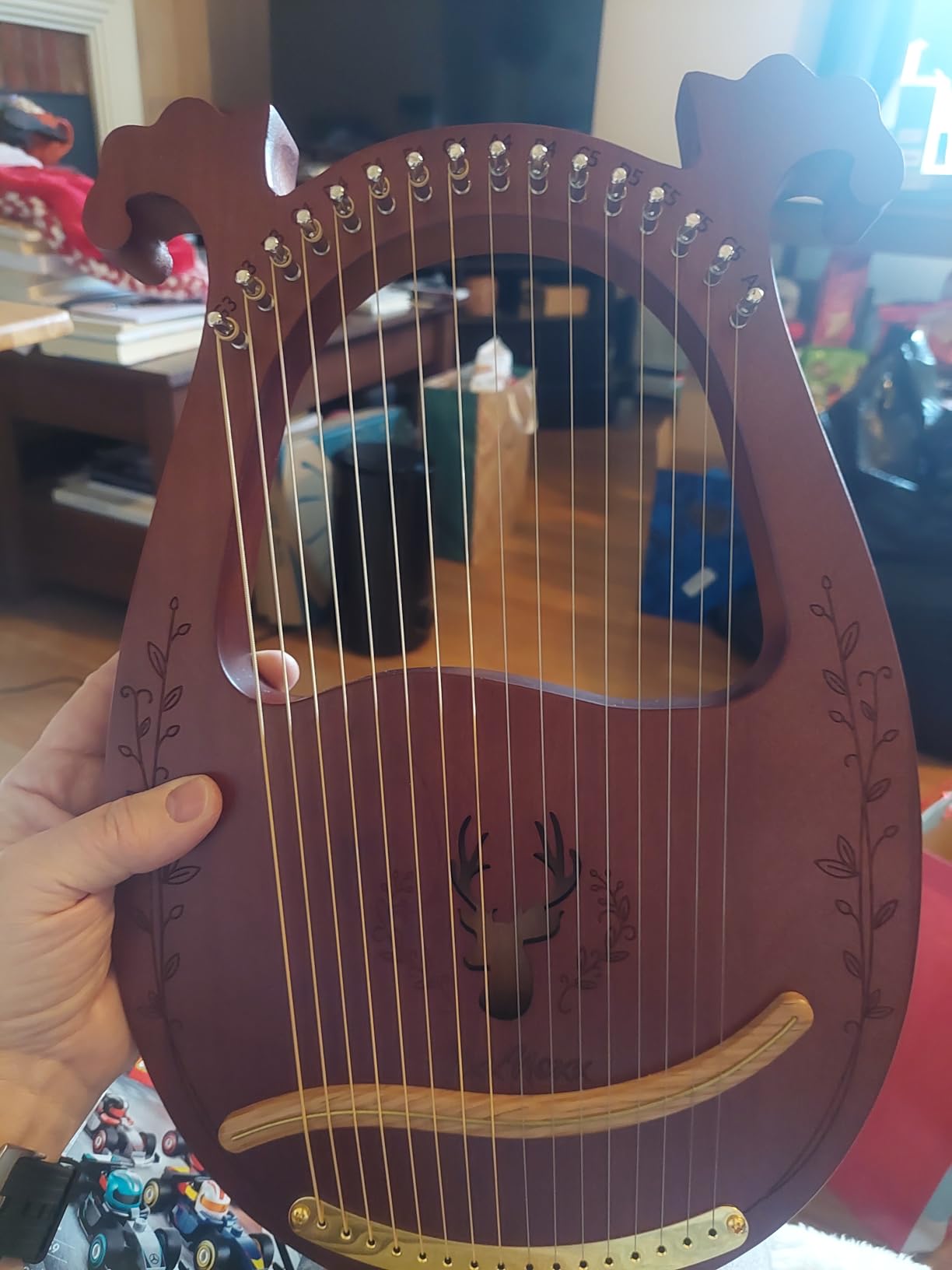 Lyre Harp, 16-String Mahogany Lyra Harp Kit for Beginners Adults | Stringed Musical Instruments with Tuning Wrench, Gig Bag, Instructions, Extra Strings, Ideal Gift for Music Lovers customer photo 1