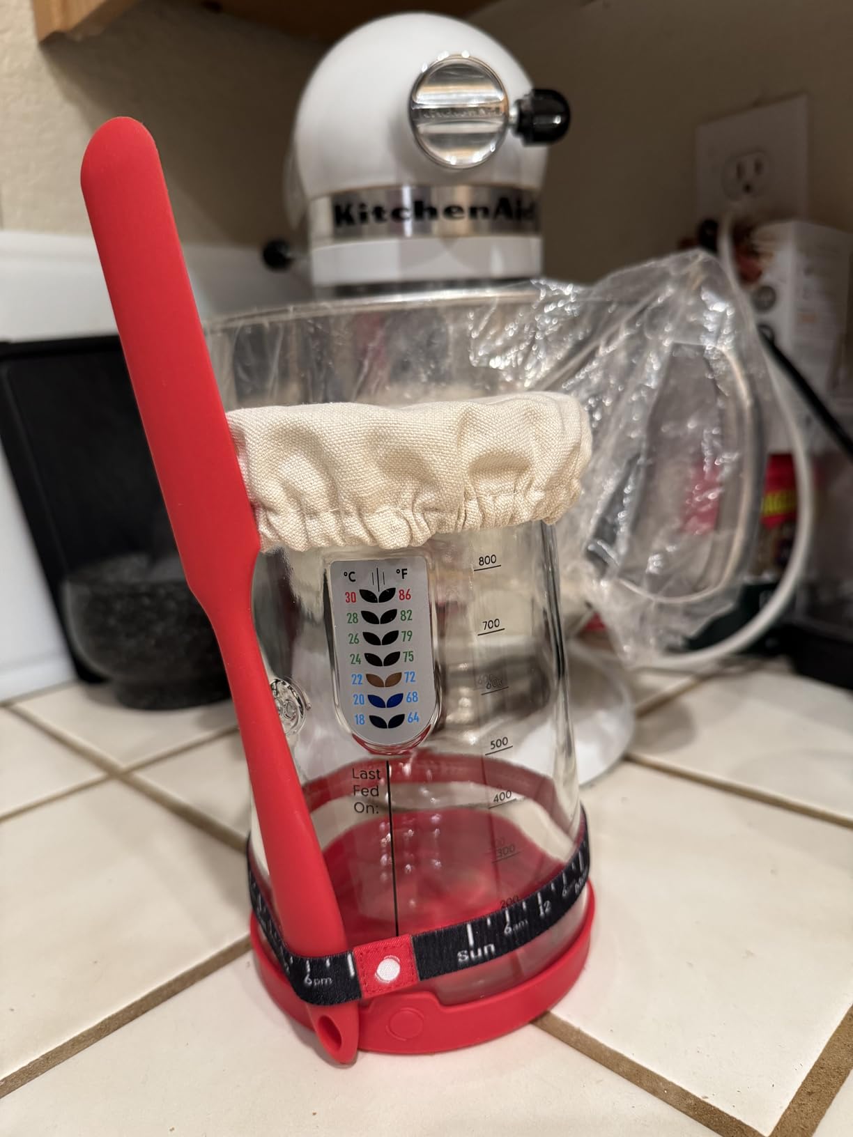KNEADACE Pro Sourdough Bread Starter Kit - 34 oz Large Capacity Sourdough Starter Jar with 5 unique features for the perfect sour dough bread & sourdough starter kit - sourdough supplies (KA06) customer photo 1