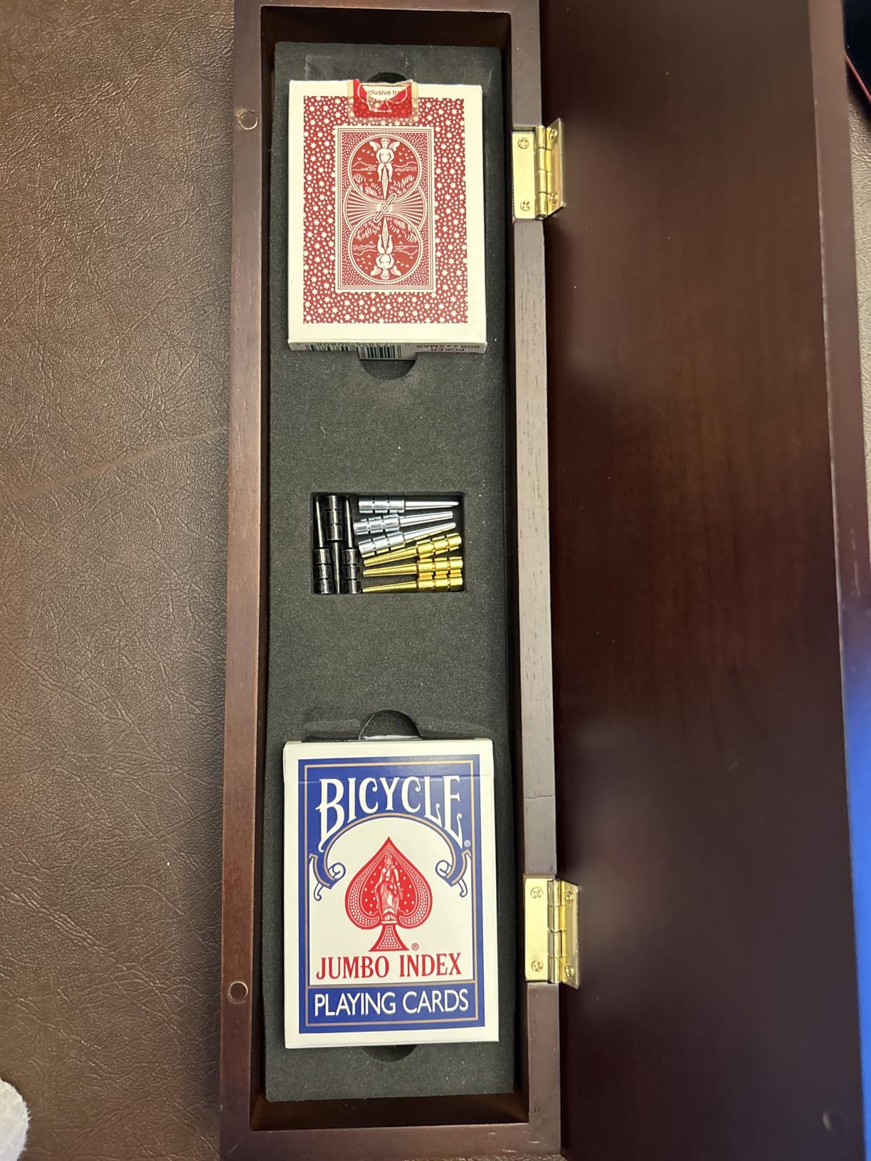 AMEROUS Wooden Cribbage Board Game Set with Magnetic Lock - Metal Pegs - 2 Playing Cards - Continuous 3 Track Board - Larger Storage Area, Travel Portable Cribbage Game Sets for Family customer photo 2