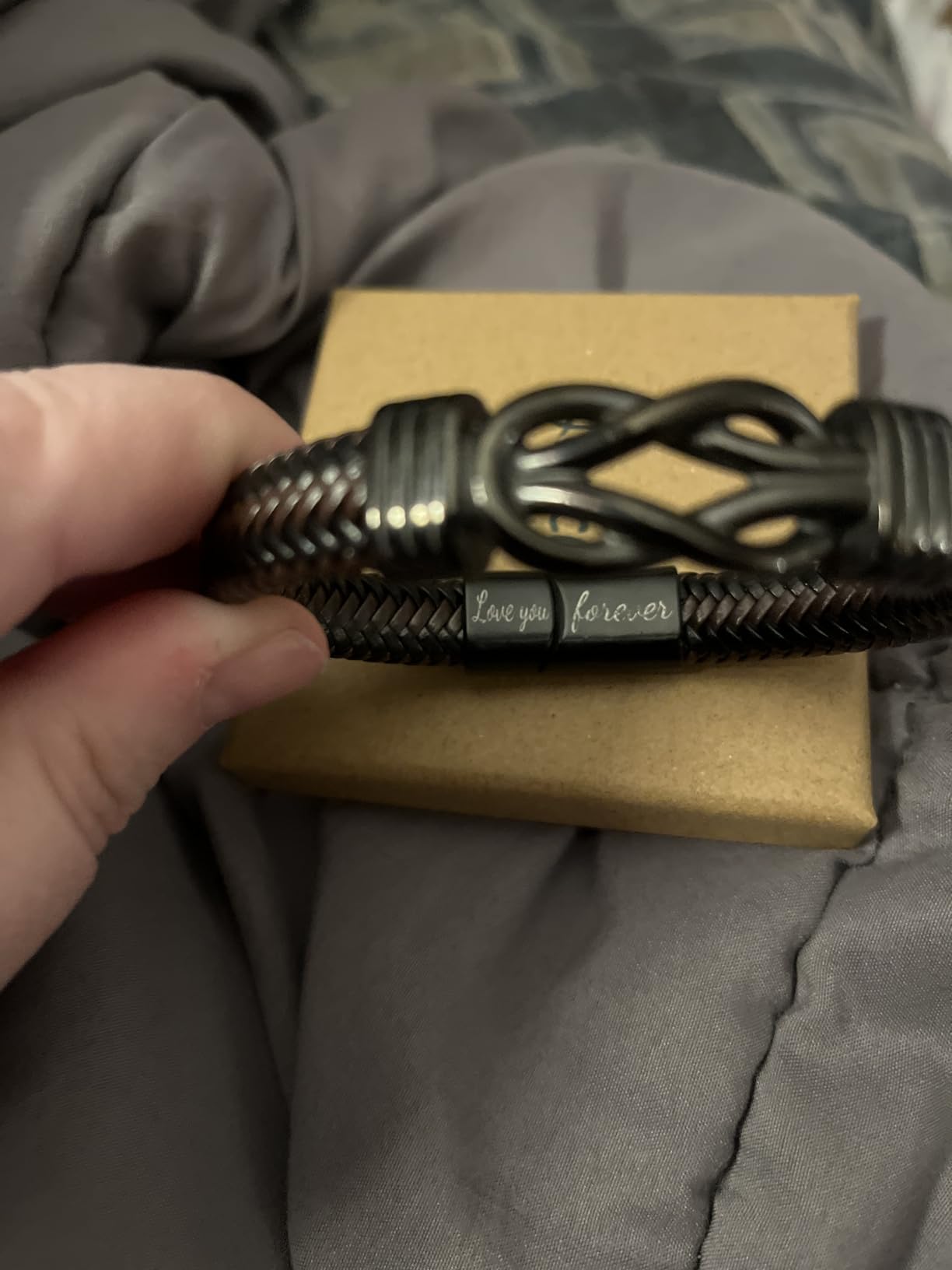 Knot Bracelet Gifts for Men, Leather Stainless Steel Knot Mens Bracelet customer photo 2