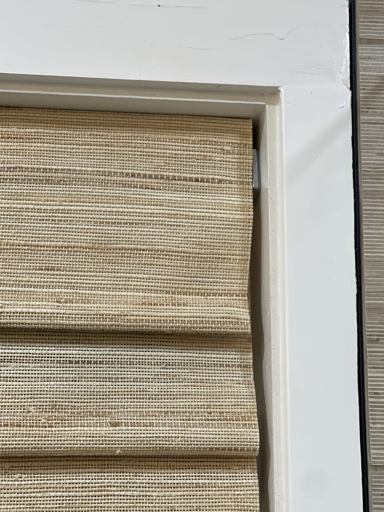 TWOPAGES Natural Cordless Ramie Roman Shade No Drill Customized Roman Blind customer photo 1