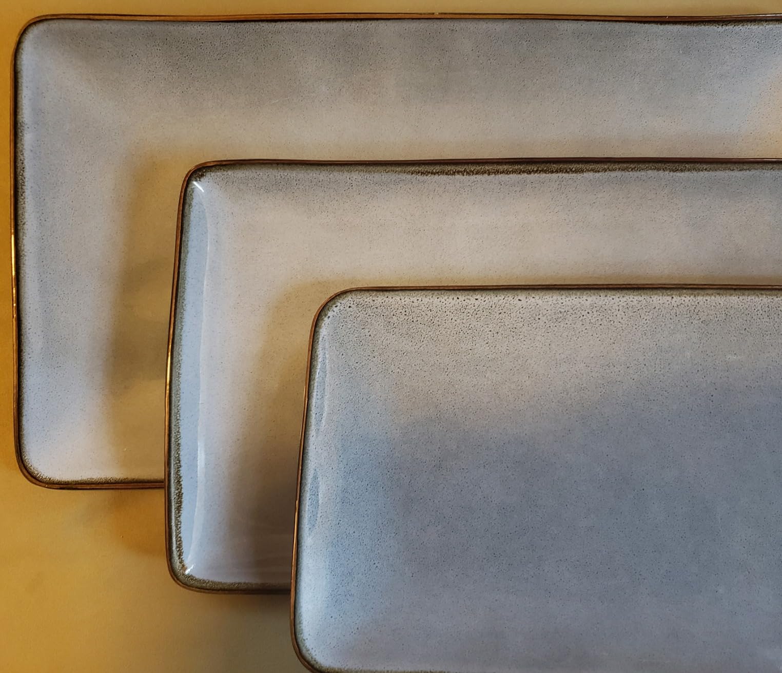 Famiware Serving Platters Set of 3 Sizes - Rectangular, Vanilla White | 15.67