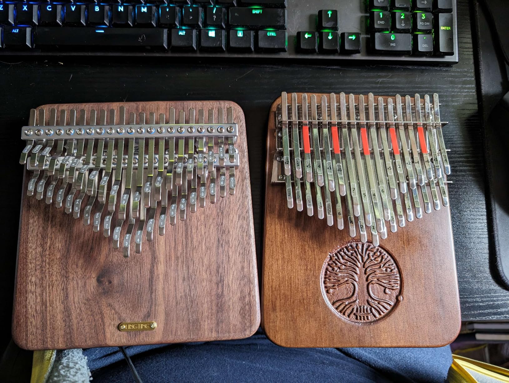 LingTing Kalimba 42 keys Solid Walnut Wood Thumb Piano Chromatic Mbira Finger Piano Gift for Adult Beginners Professional (LT-K42W, Moon Whisperer) customer photo 1