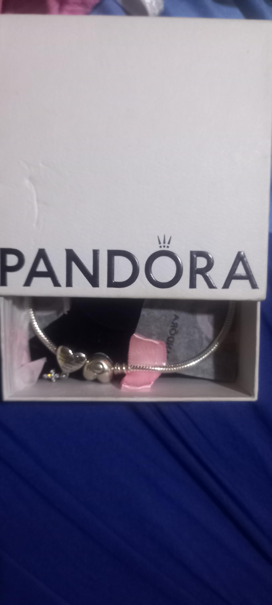 PANDORA Heart Clasp Snake Chain Bracelet - Heart Clasp - Romantic Jewelry for Her with Gift Box - Compatible Moments Charms customer photo 2