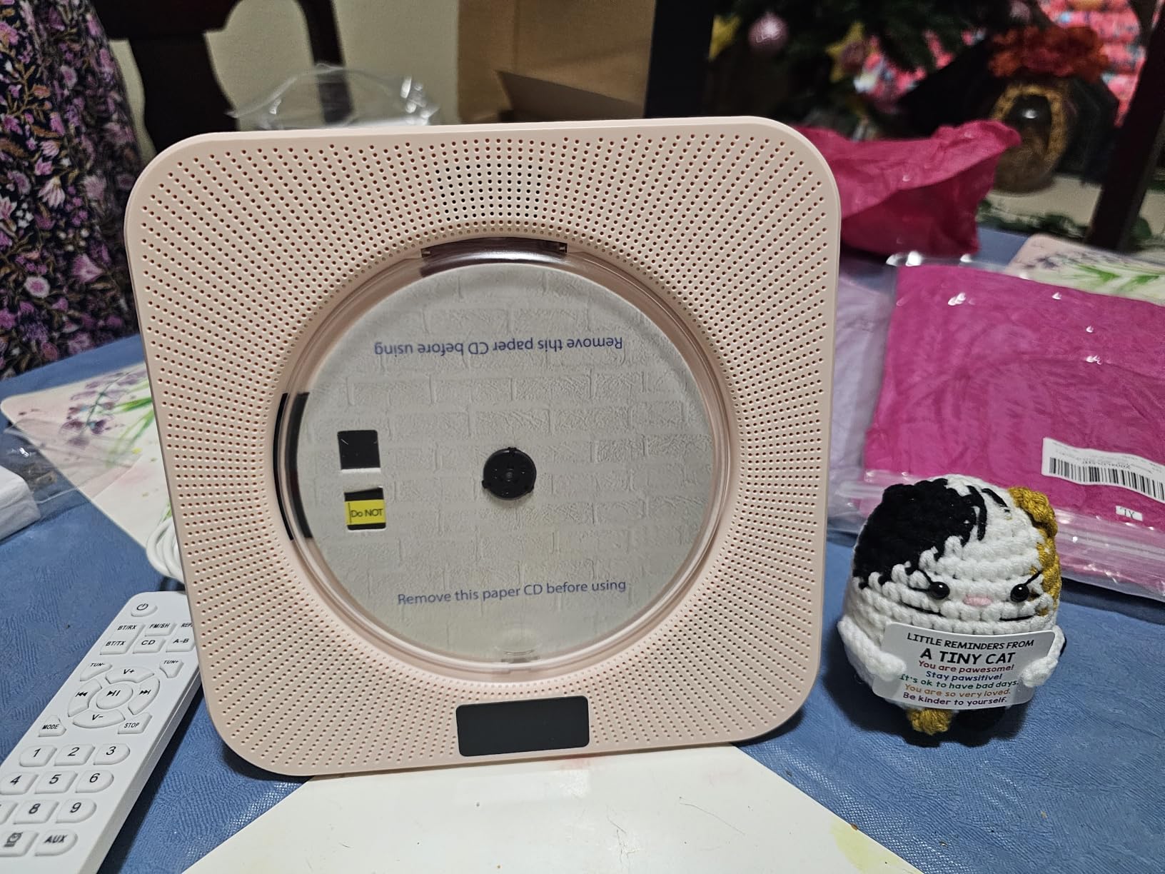 Portable CD Player with Bluetooth, Hi-Fi Speakers & FM Radio | Bluetooth transmitter & receiver, kpop compact CD player for kids & seniors, Hi-Fi stereo, sleep timer, USB/AUX, 5 CD formats customer photo 1