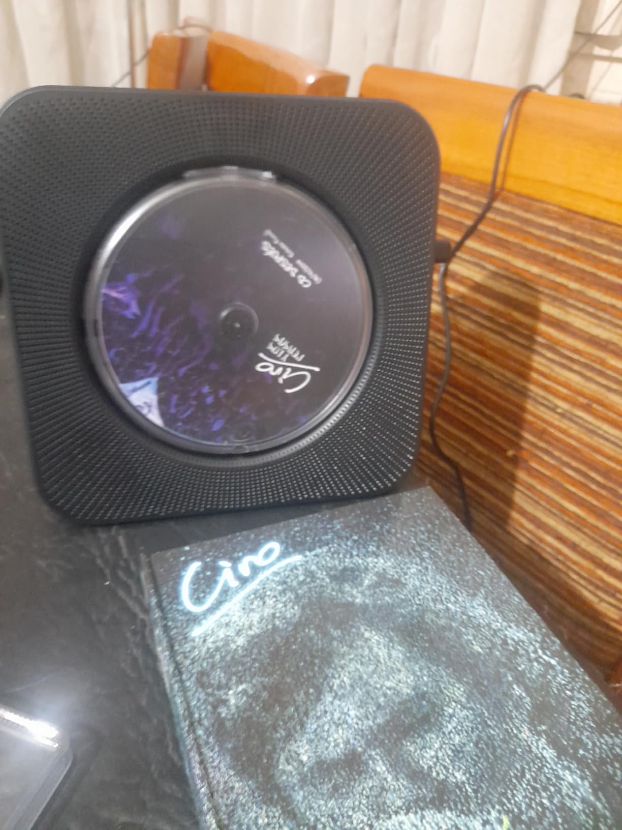 Portable CD Player with Bluetooth, Hi-Fi Speakers & FM Radio | Bluetooth transmitter & receiver, kpop compact CD player for kids & seniors, Hi-Fi stereo, sleep timer, USB/AUX, 5 CD formats customer photo 2