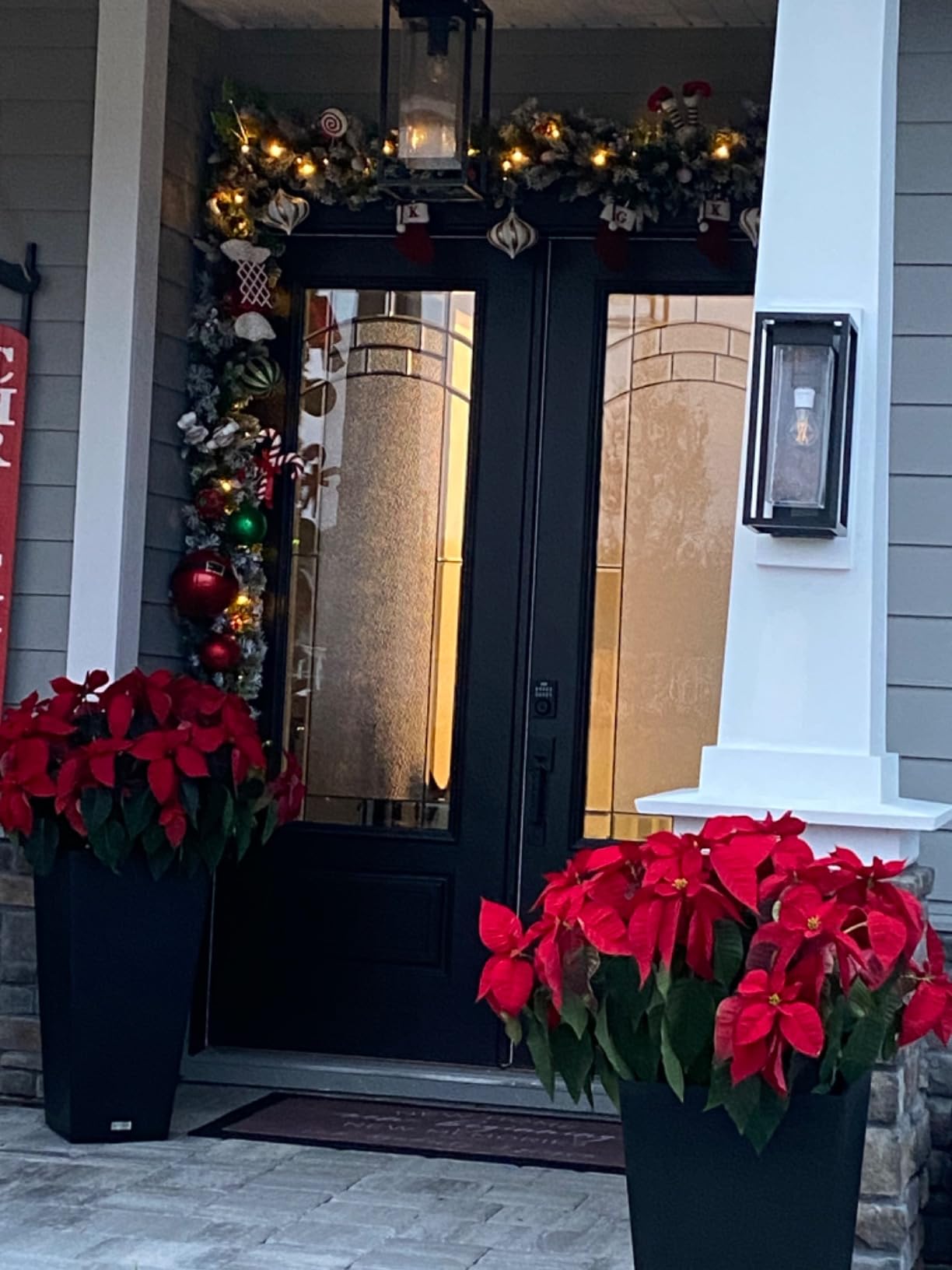 Christmas Garland Flocked 9ft with 50 Lights, Christmas Decor with Pine Cone Red Balls & Berries 50 Light Timer for Mantle Staircase Indoor and Outdoor customer photo 1
