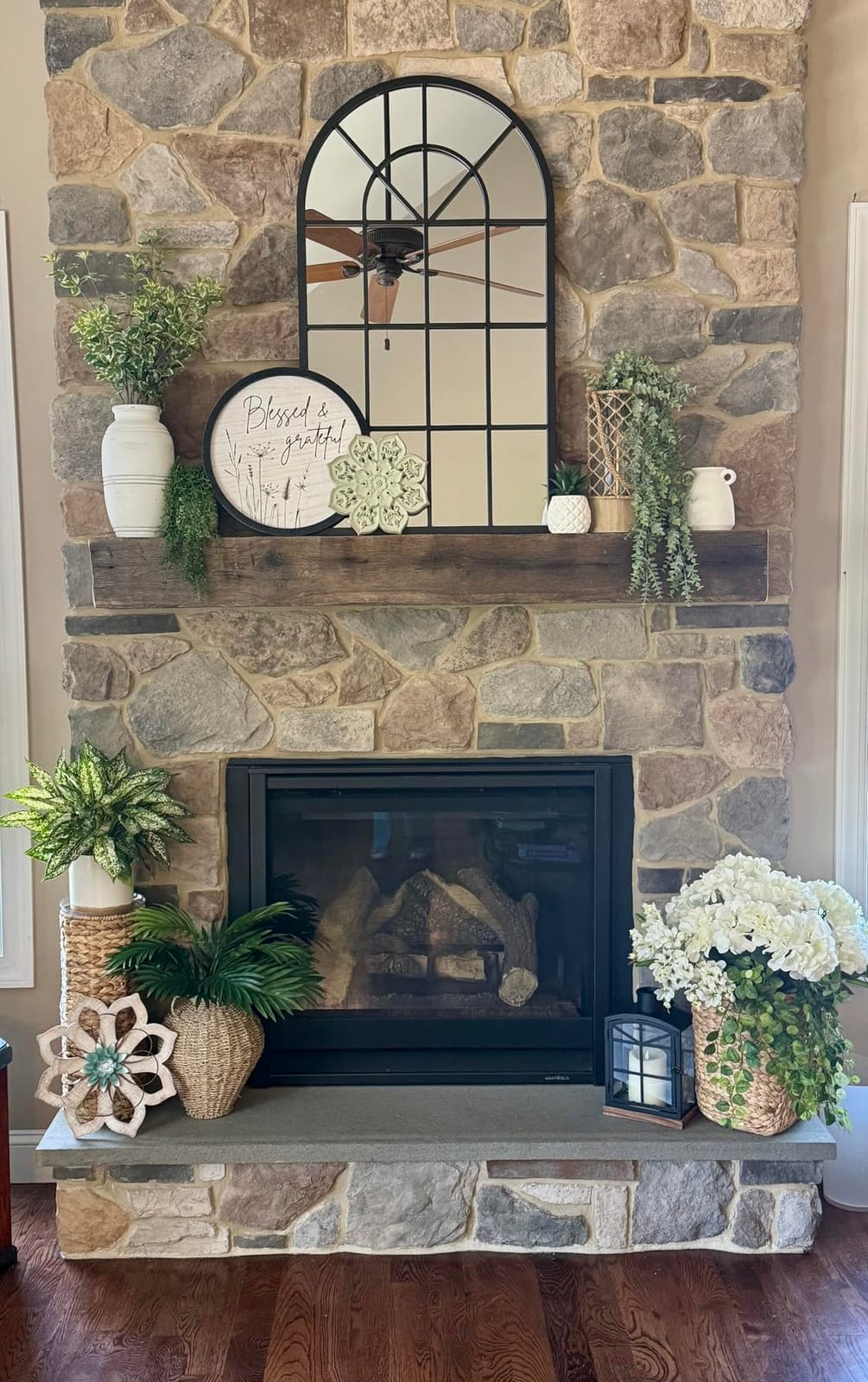 Dewfig Arched Window Wall Mirror, 42