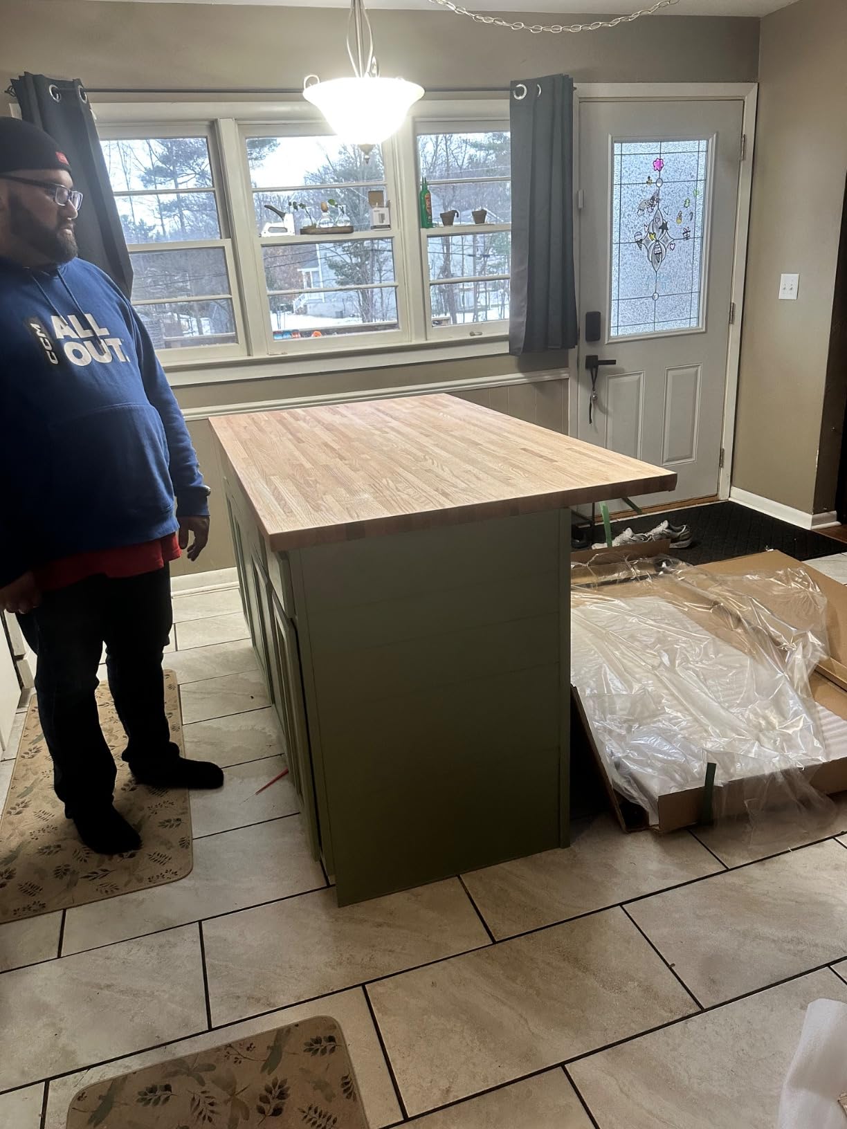 CONSDAN Butcher Block Counter Top, USA Grown Oak Solid Hardwood Countertop, Wood Slabs for Kitchen, Reversible, Both Side Polished, Prefinished with Food-safe Oil, 1.5