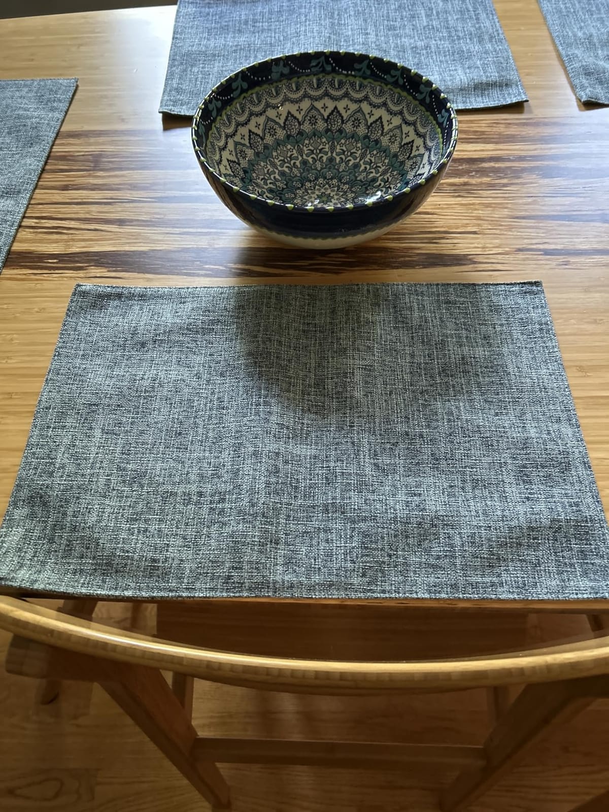 Softalker Faux Linen Cloth Placemats Set of 4-12 x 18 Inch, Light Grey | Double Layered Durable Burlap Farmhouse Place Mats, Non-Slip Washable Rustic Table Mats for Dining Kitchen Party customer photo 2