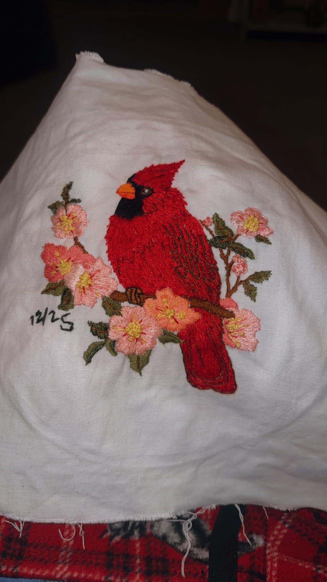 Louise Maelys Cardinal Embroidery Kits for Beginners with Flower Pattern | Cross Stitch Kits Offer Pre-Printed Fabric, Embroidery Hoop, Threads, Needles and Guide. Needlepoint Kit for Adults Starter customer photo 2