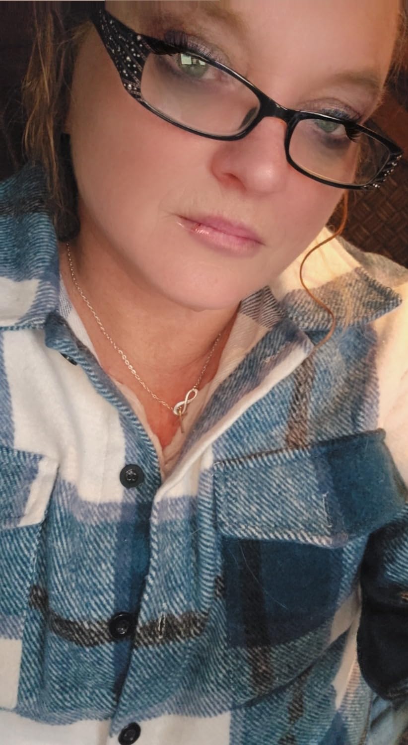 Women's Plaid Shacket, Flannel Button-Down Jacket customer photo 2