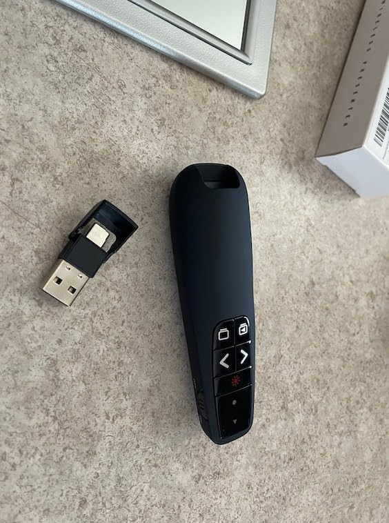 Wireless Presentation Clicker PowerPoint Presenter Remote : USB Type C Clicker with Red Laser Pointer Long Range PPT Control -Power Point Google Slide Advancer for Mac Laptop PC Computer Keynote customer photo 1