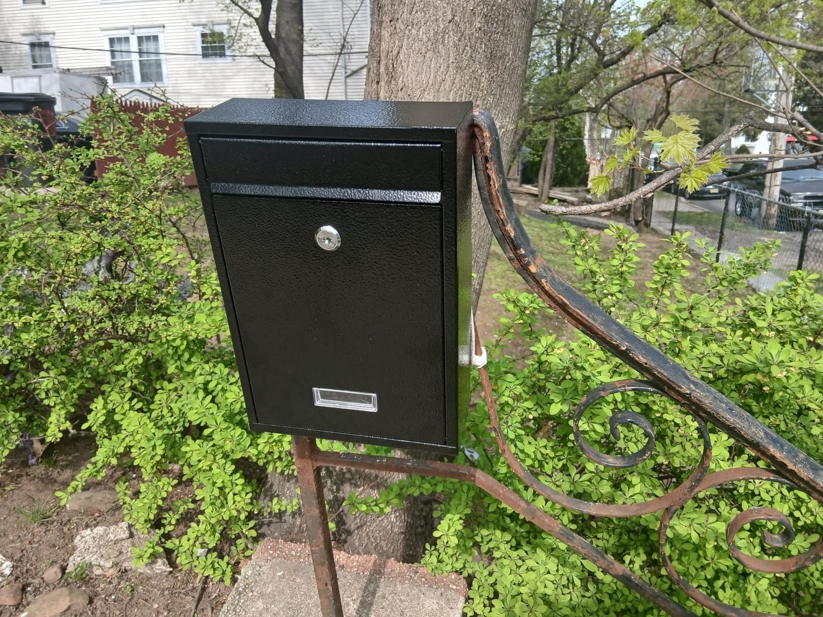KYODOLED Mailbox for Outside, Wall Mount Mail Drop Box, Black customer photo 2