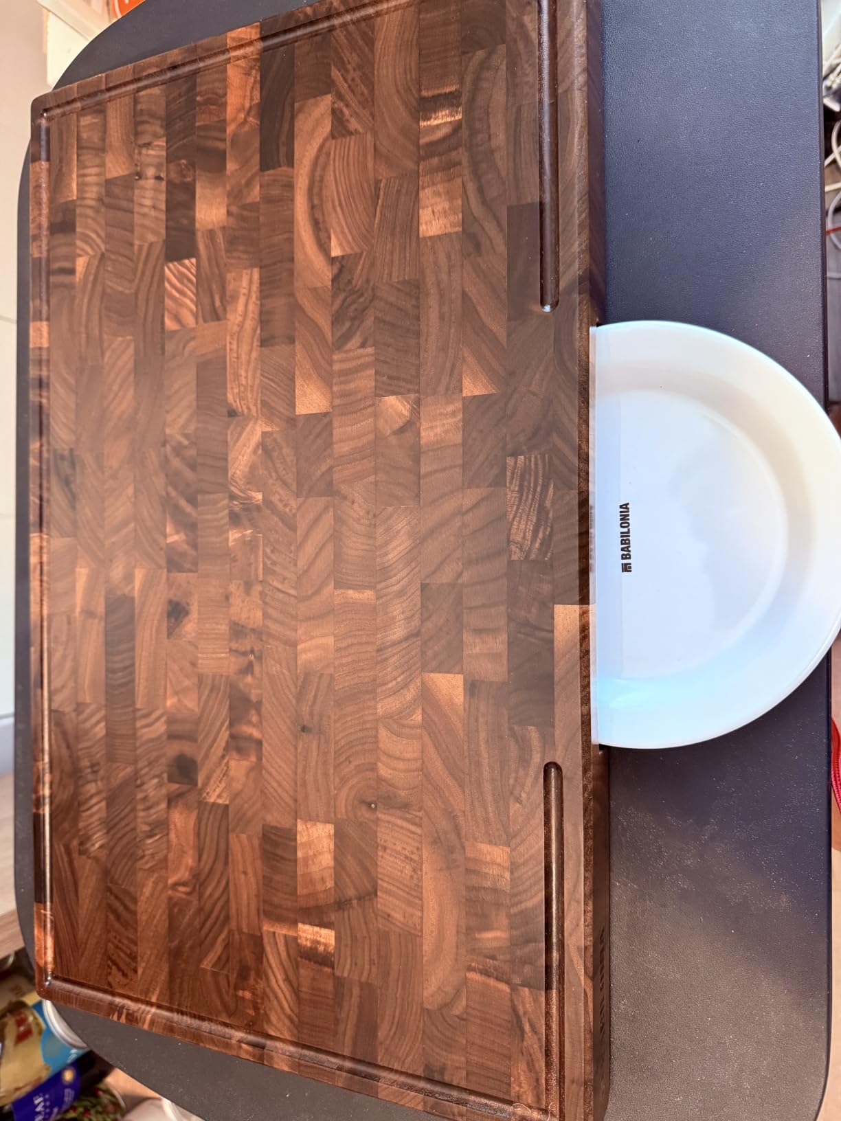American Walnut Wood Cutting Board, End Grain Butcher Block for Kitchen | Black Walnut Grown in USA - 20