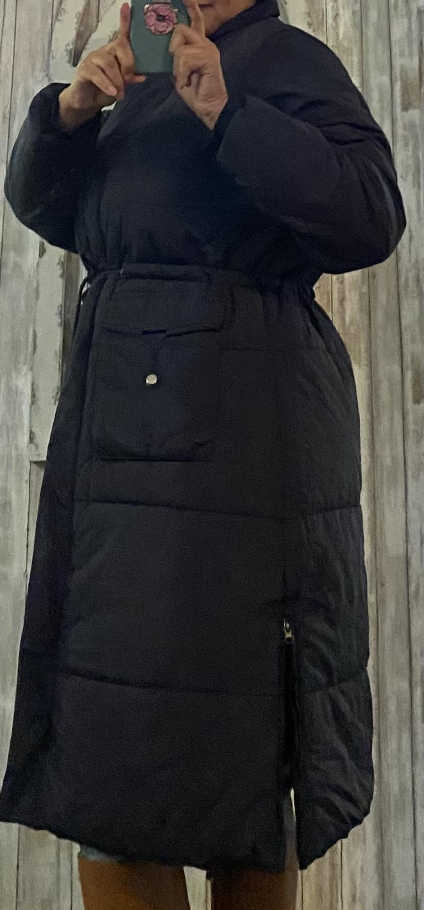MOERDENG Women's Long Winter Puffer Coat Waterproof Warm Maxi Down Jacket customer photo 2