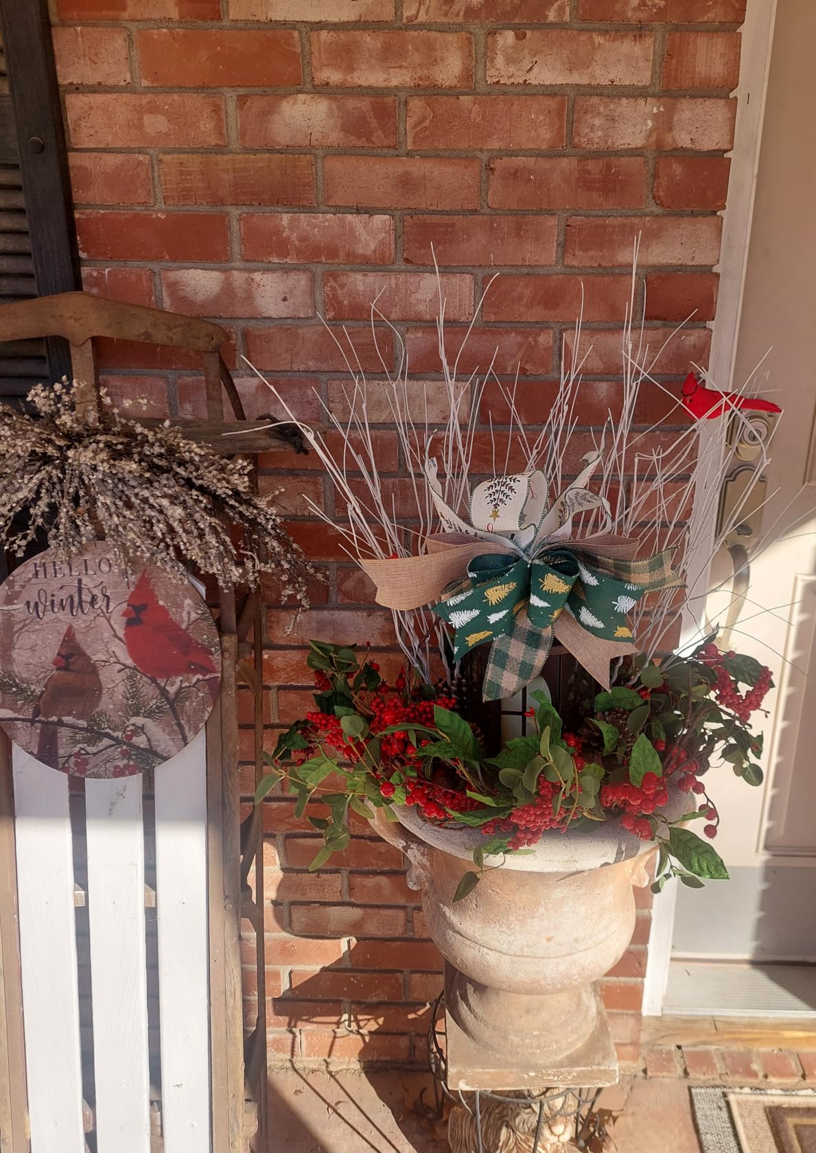 WreathDream 20 inch Artificial Christmas Wreath for Front Door Winter Wreath with Green Magnolia Leaves and Rusty Bells for Front Door Farmhouse Indoor Outdoor Holiday Home Decor customer photo 2